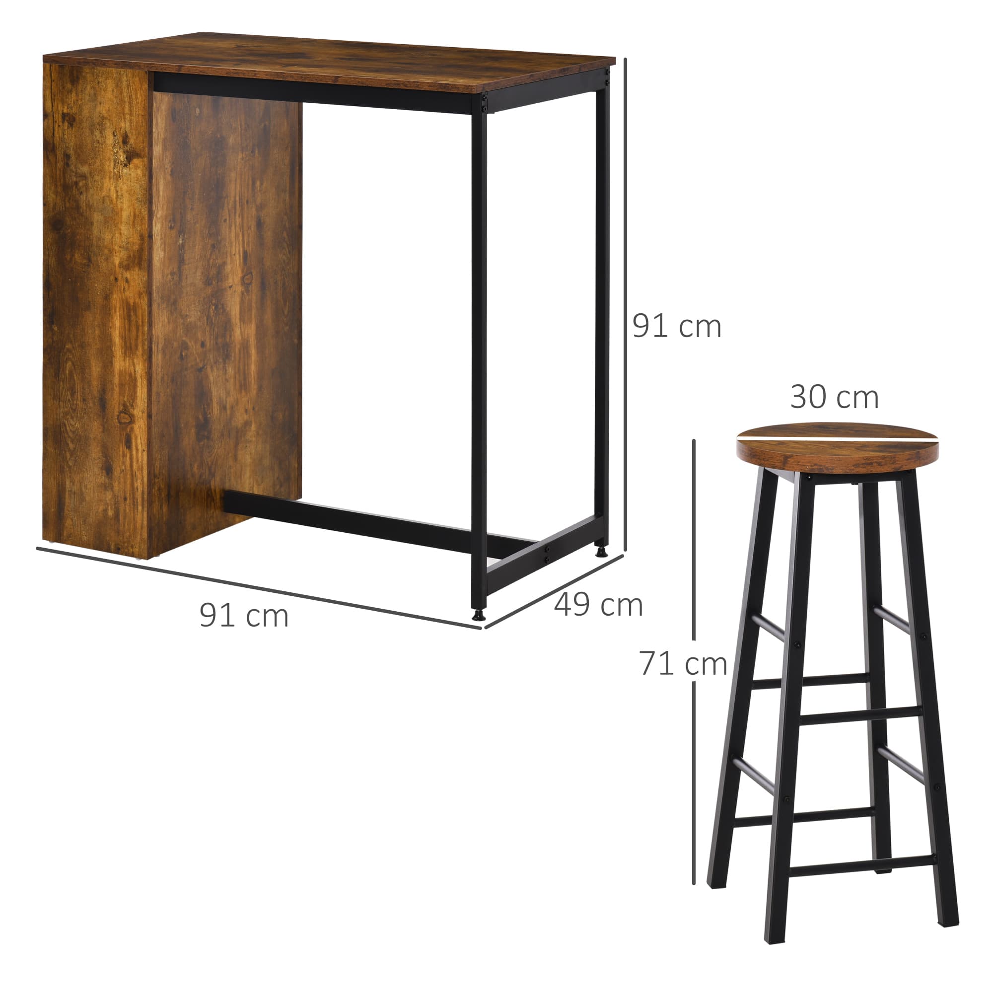 Effortless Dining: Industrial Bar Table Set for Small Spaces - image 1