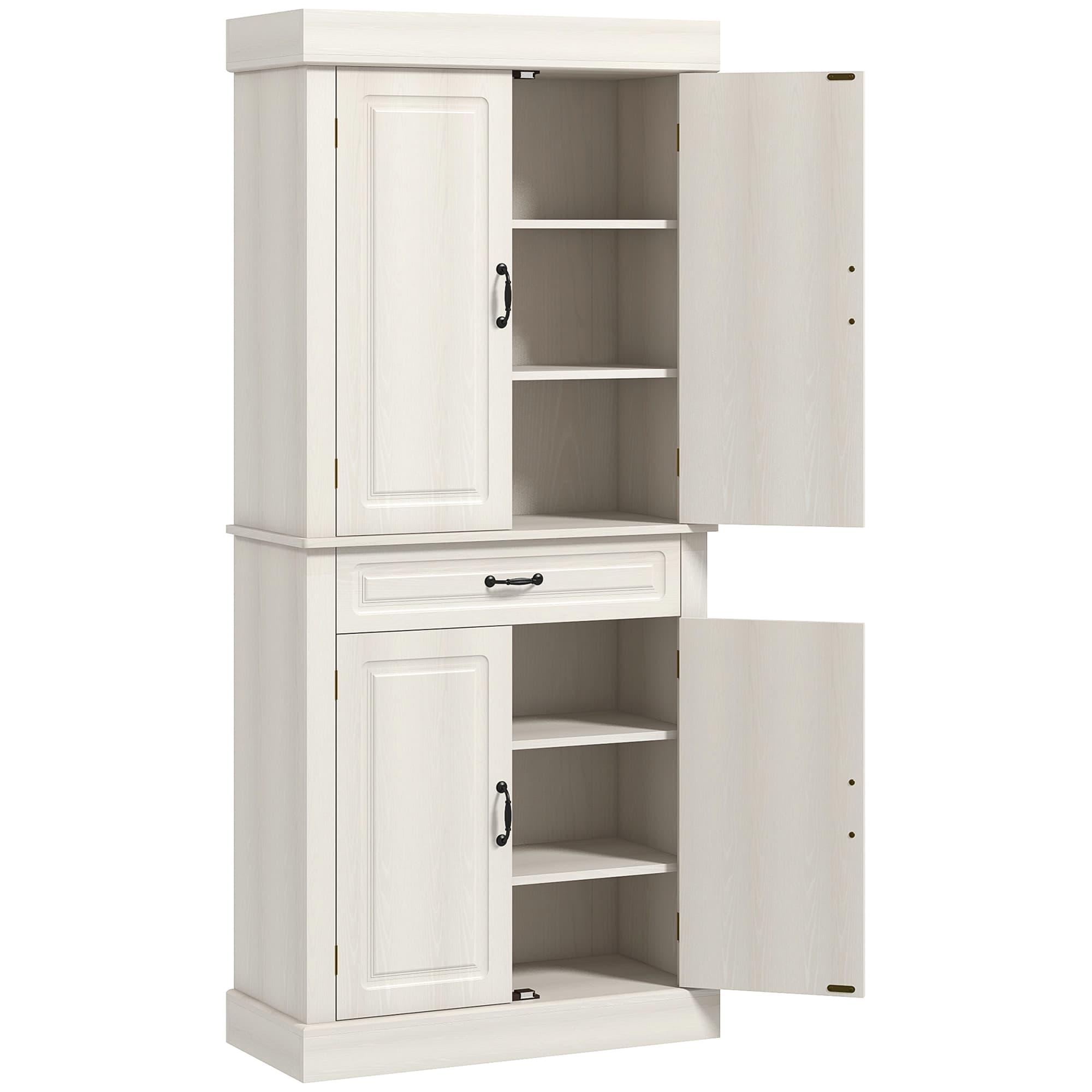 Transform Your Space with this Tall White Kitchen Pantry - White