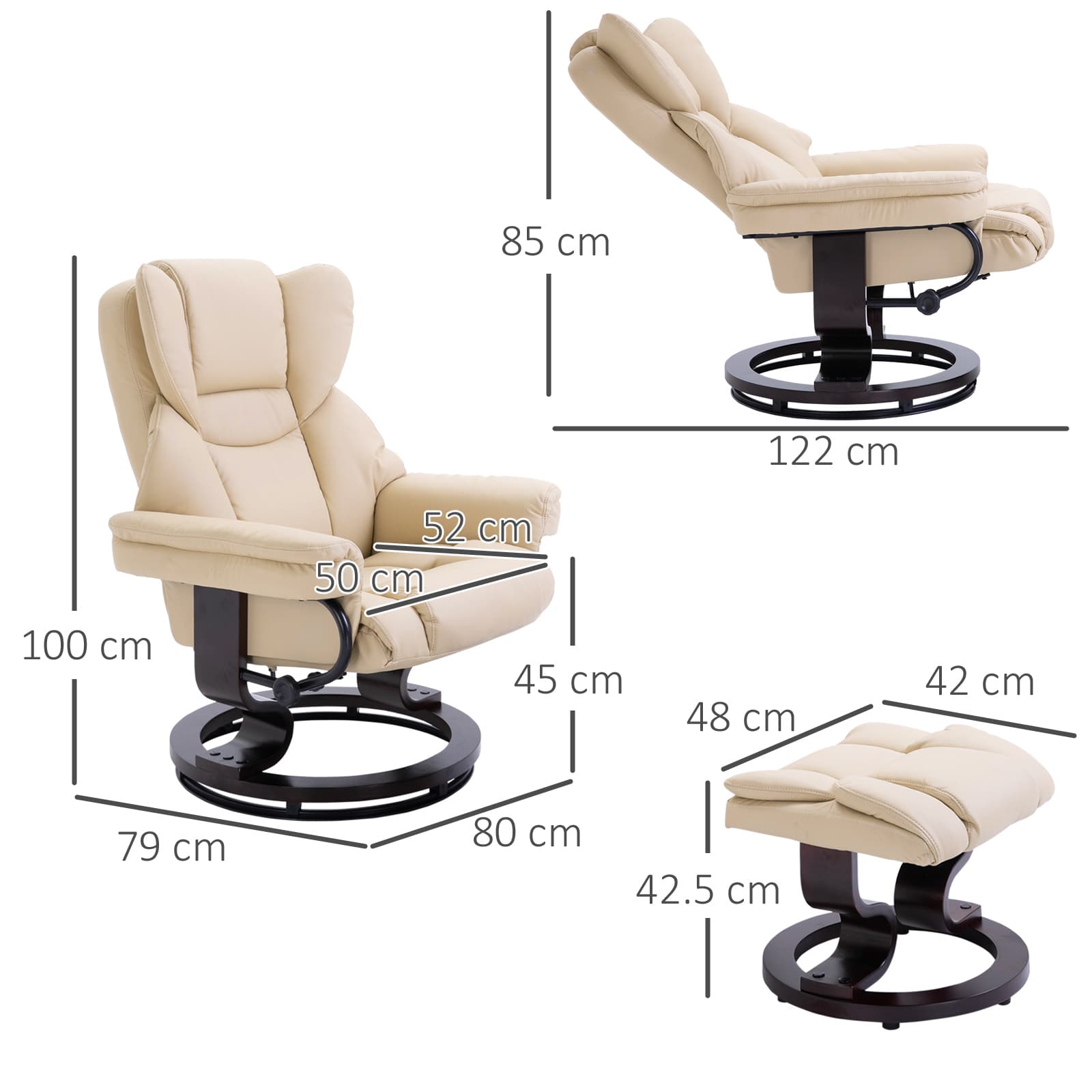 Transform Your Relaxation with this Cream Swivel Recliner - image 2
