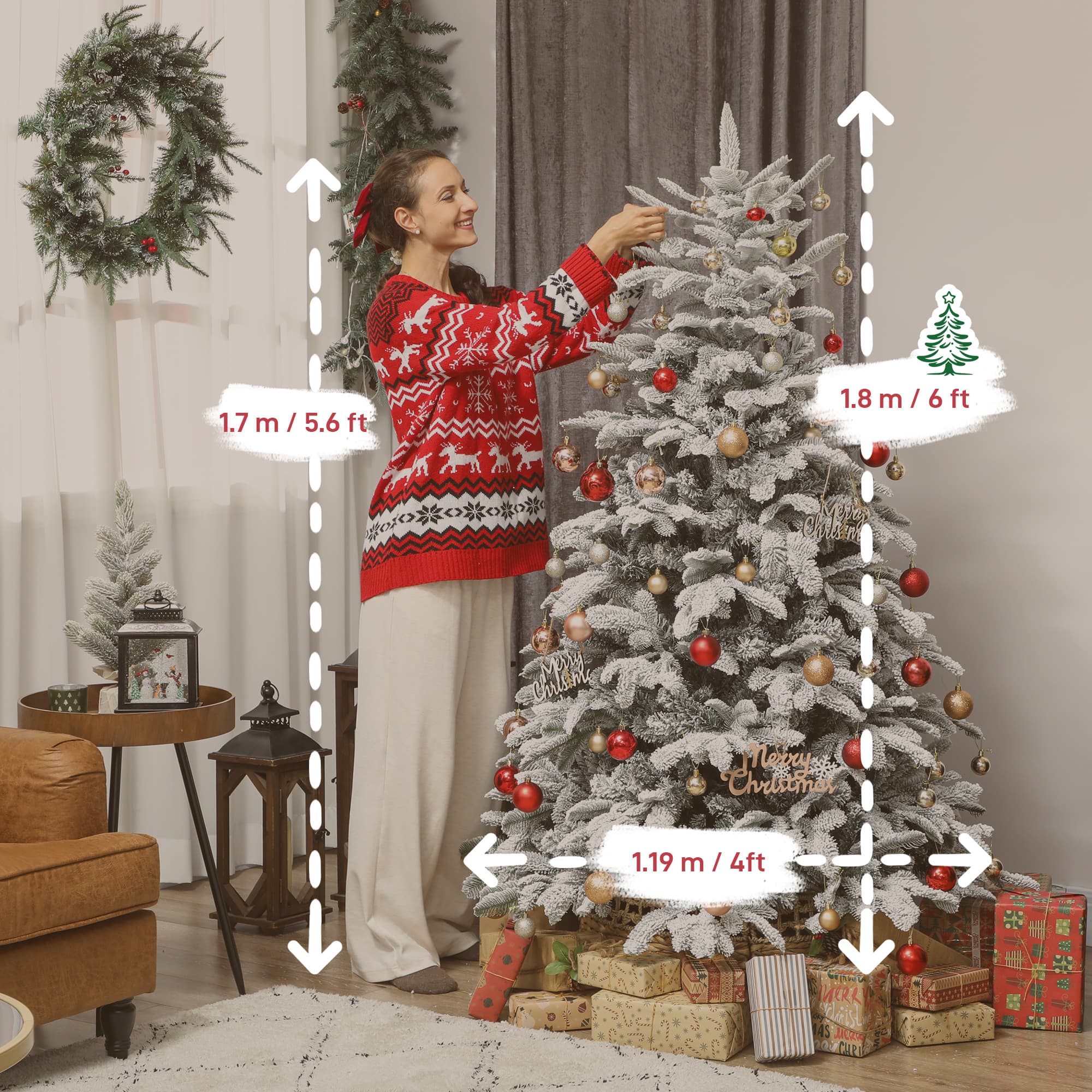 6ft Snowy Artificial Christmas Tree for a Magical Festive Home - image 3