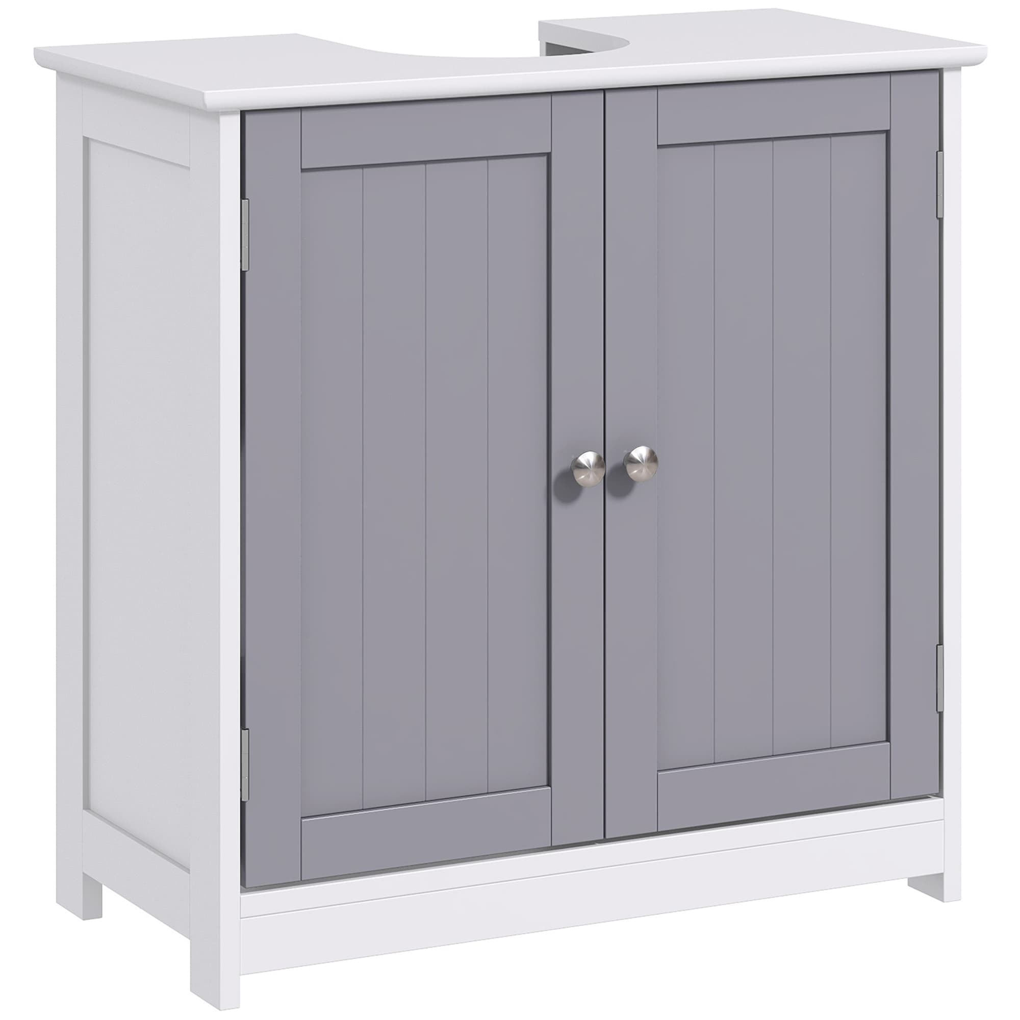 Grey and White Under-Sink Bathroom Cabinet - White Grey
