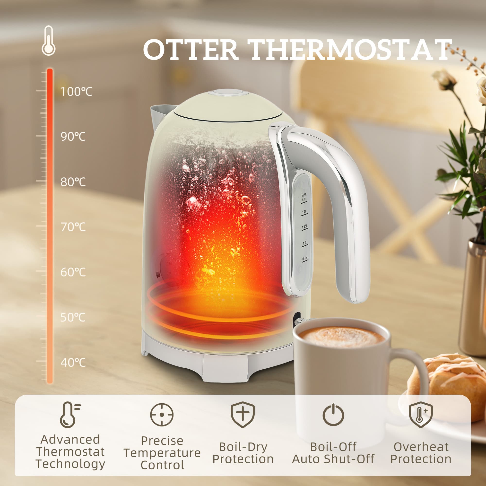 Effortless Mornings: Retro Grey Kettle & 4-Slice Toaster Set - image 5