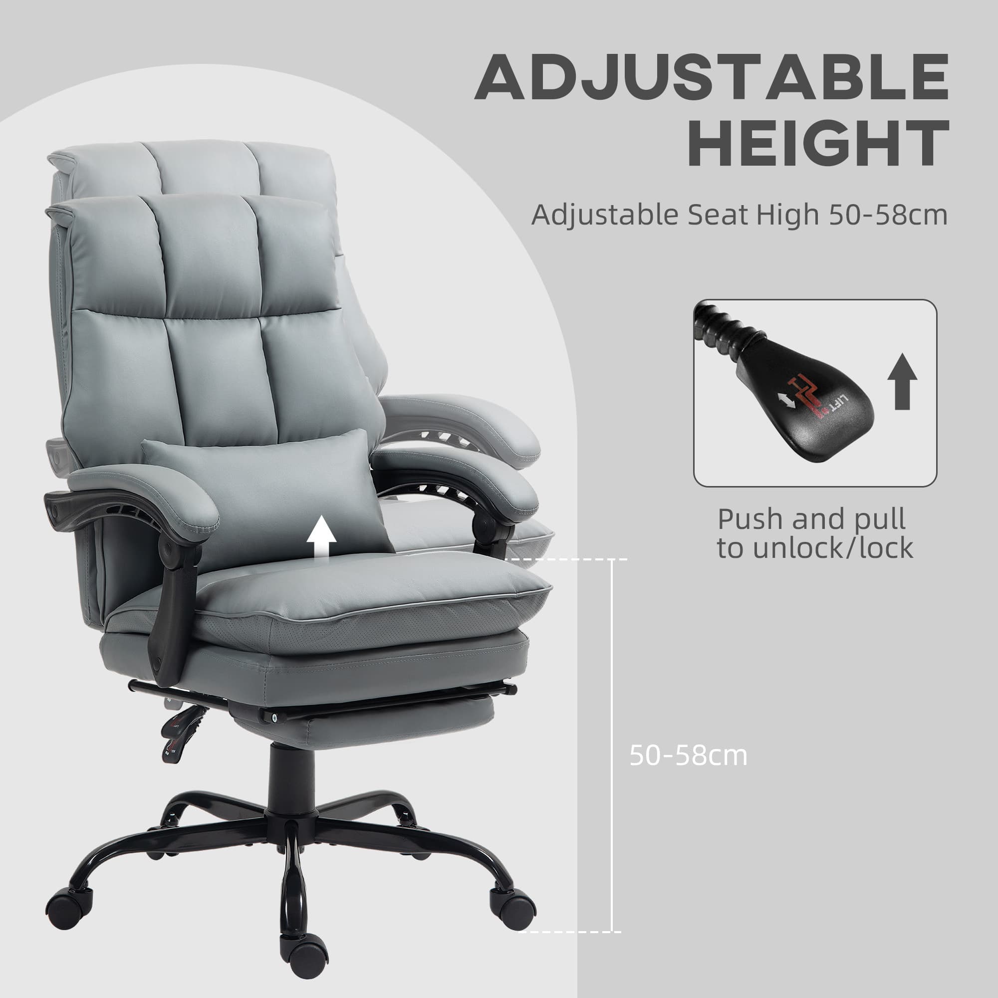 Discover Ultimate Comfort: Grey Reclining Office Chair - image 4