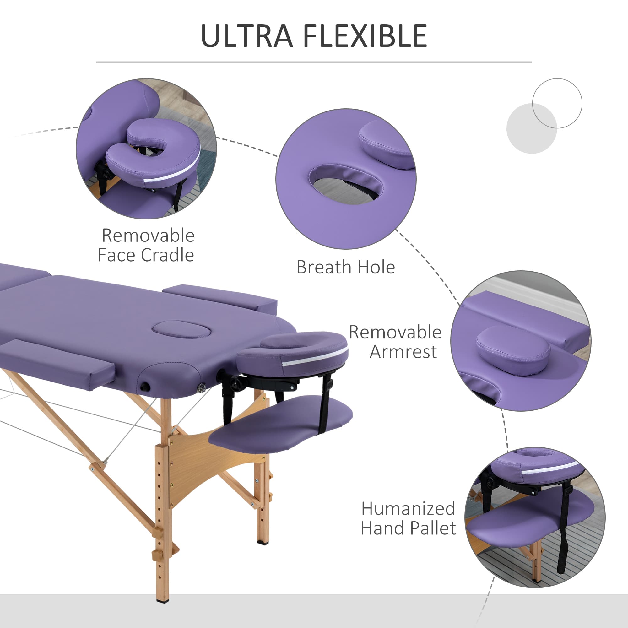 Premium Portable Purple Massage Bed for Effortless Treatments - image 4