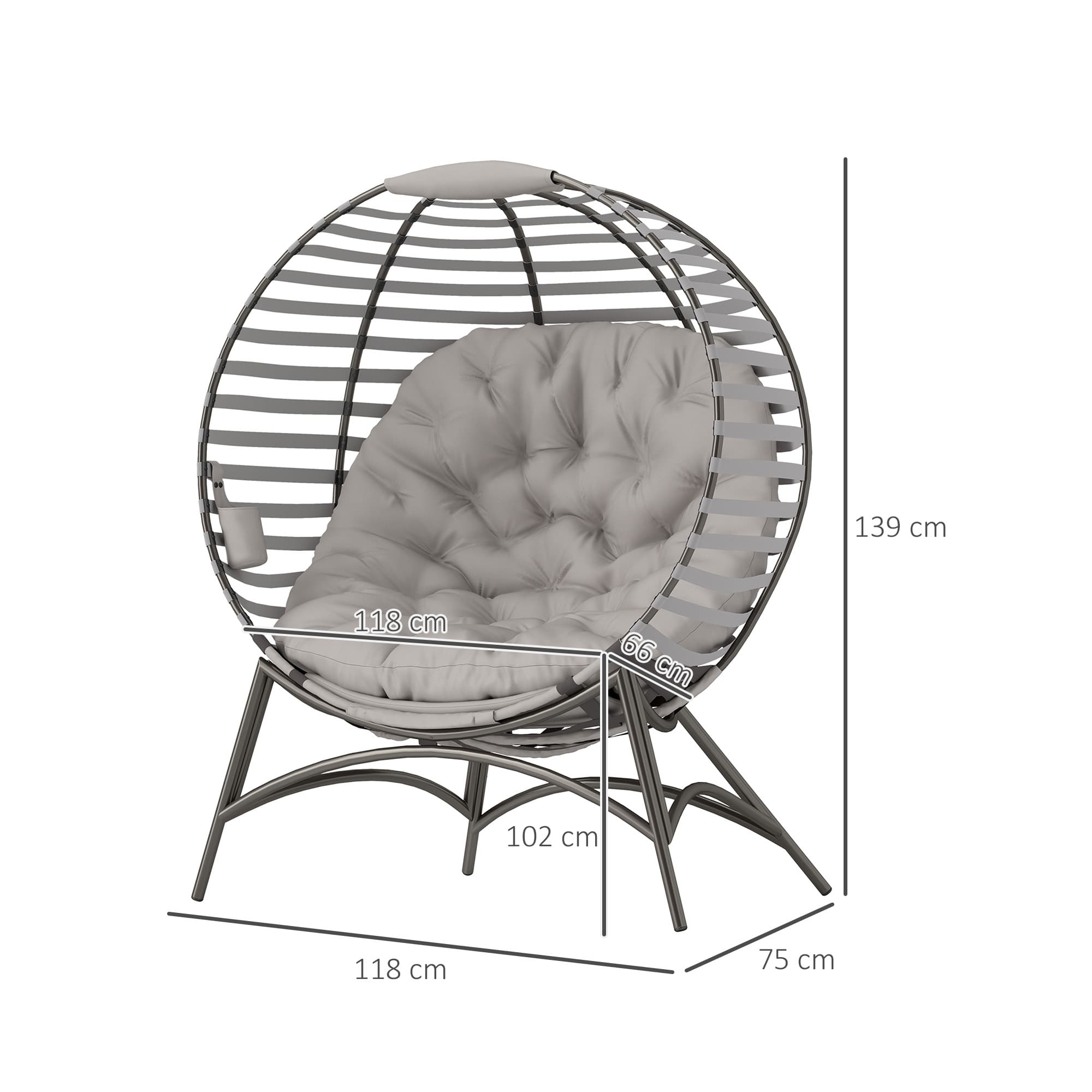Transform Your Space with this Light Grey Foldable Egg Chair - image 2