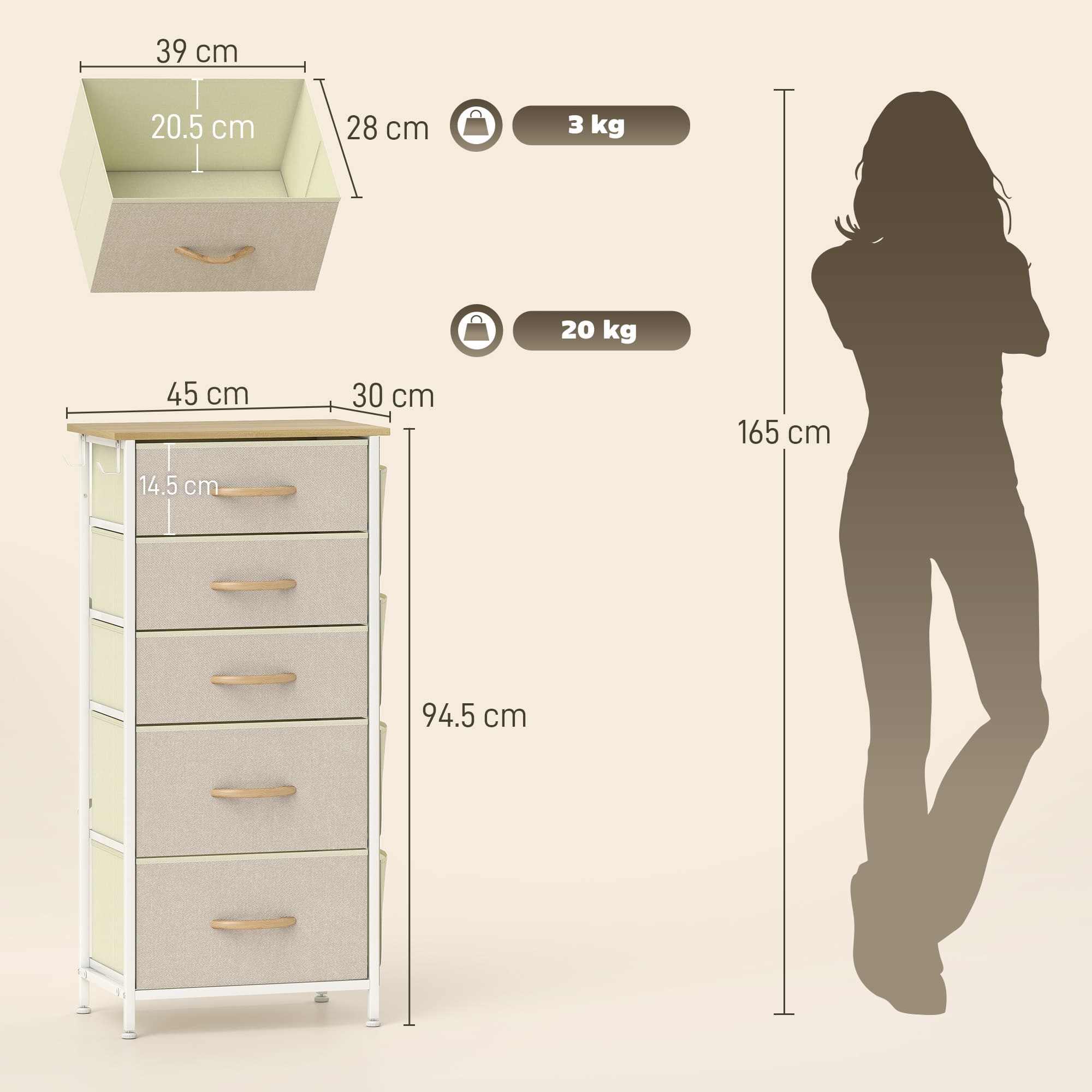 A Tall Fabric Drawer Chest for Bedroom Storage - image 8