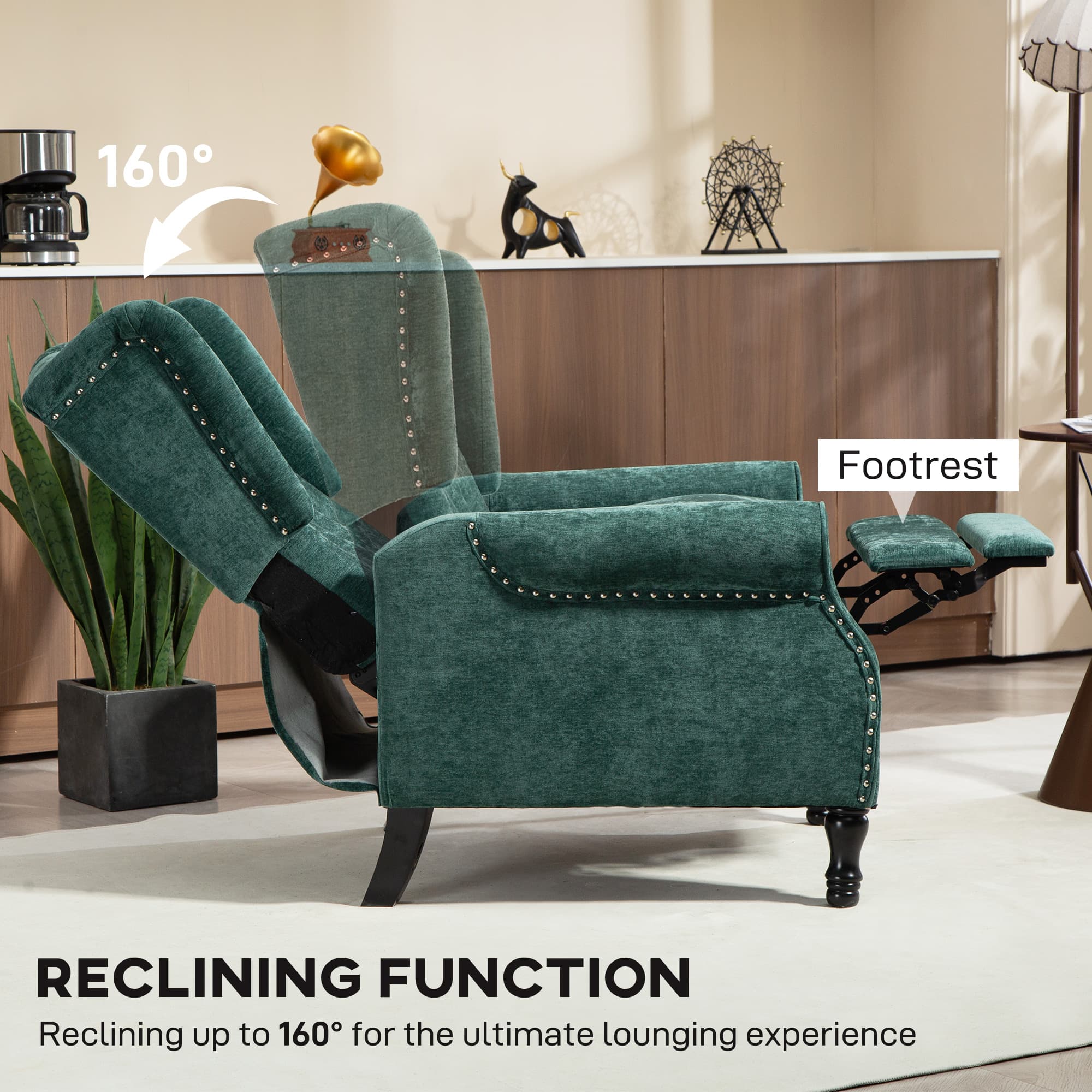 Transform Your Comfort: Dark Green Vintage Recliner Armchair - image 2