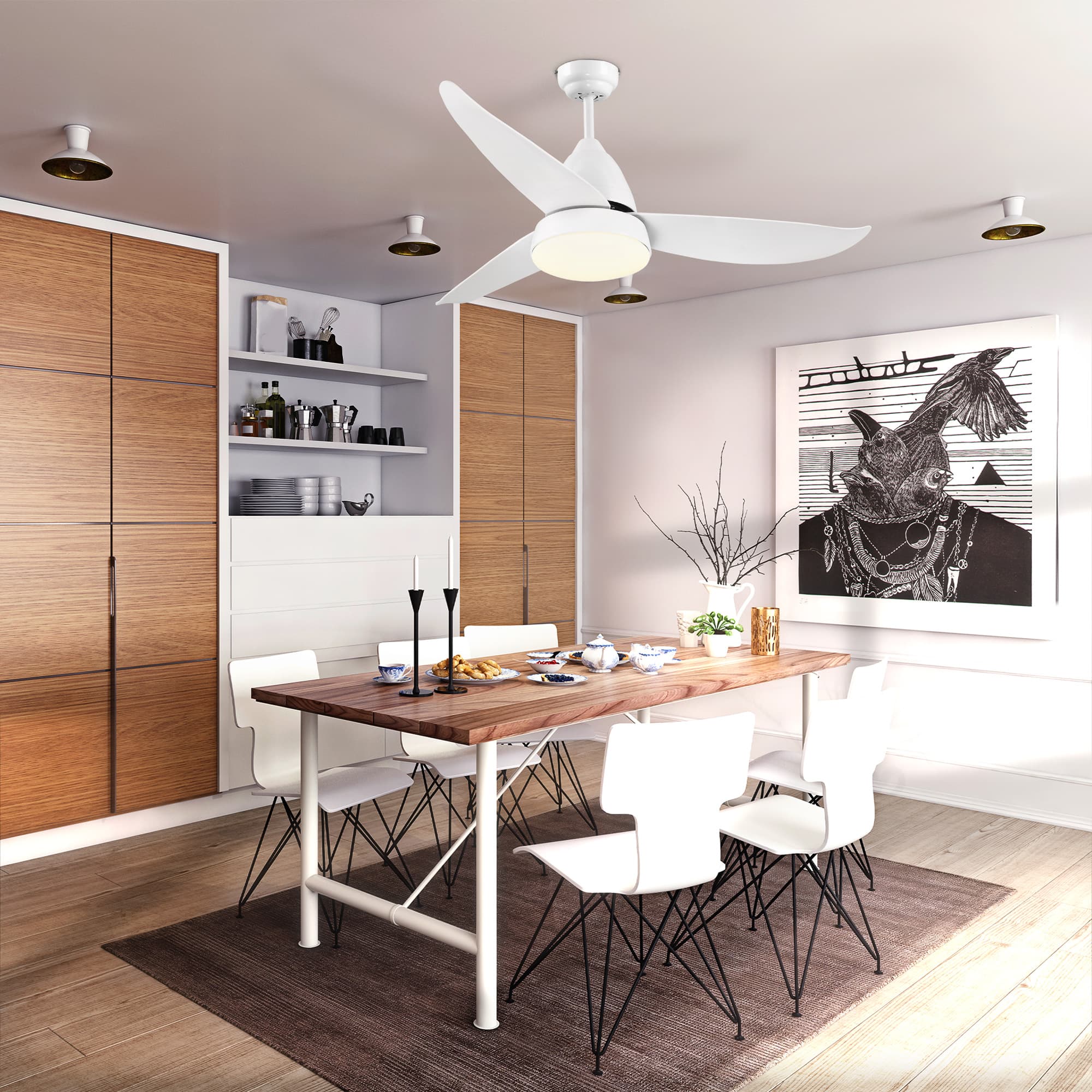 Modern White LED Ceiling Fan for Effortless Year-Round Comfort - image 4