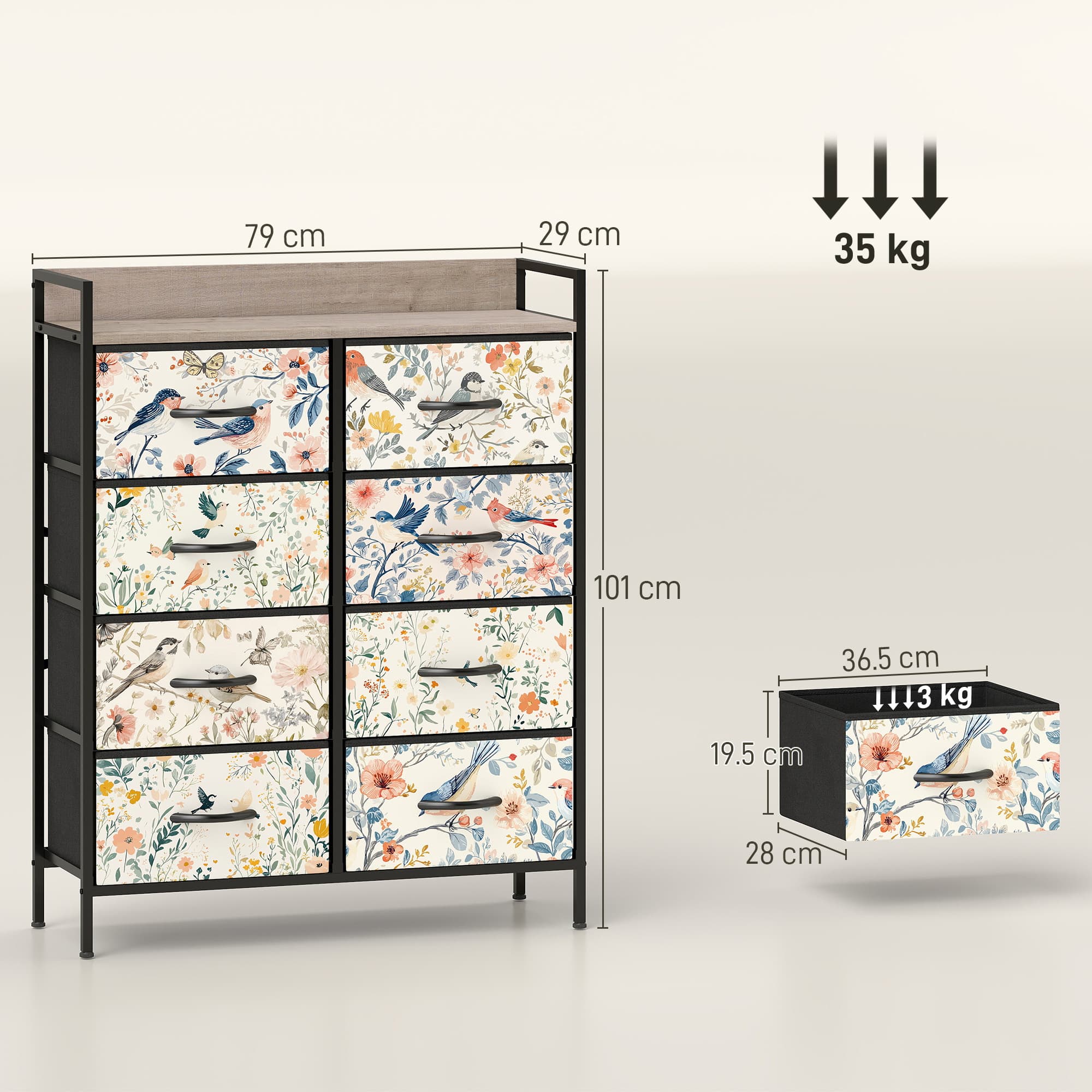 Effortless Organisation: White 8-Drawer Fabric Chest - image 5