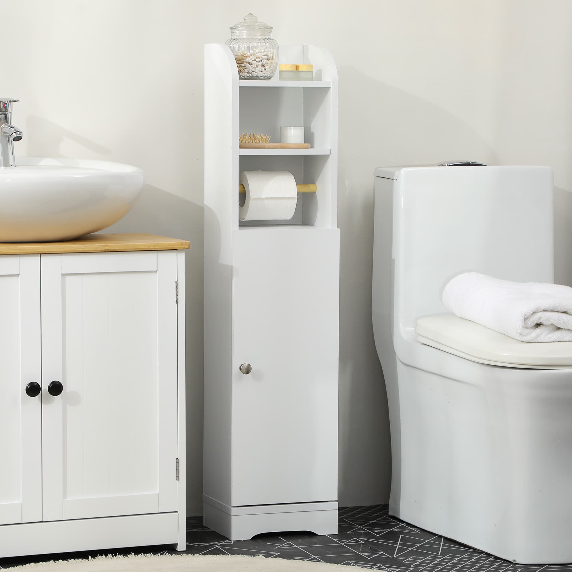 A Slim White Bathroom Cabinet for Tight Spaces - image 9