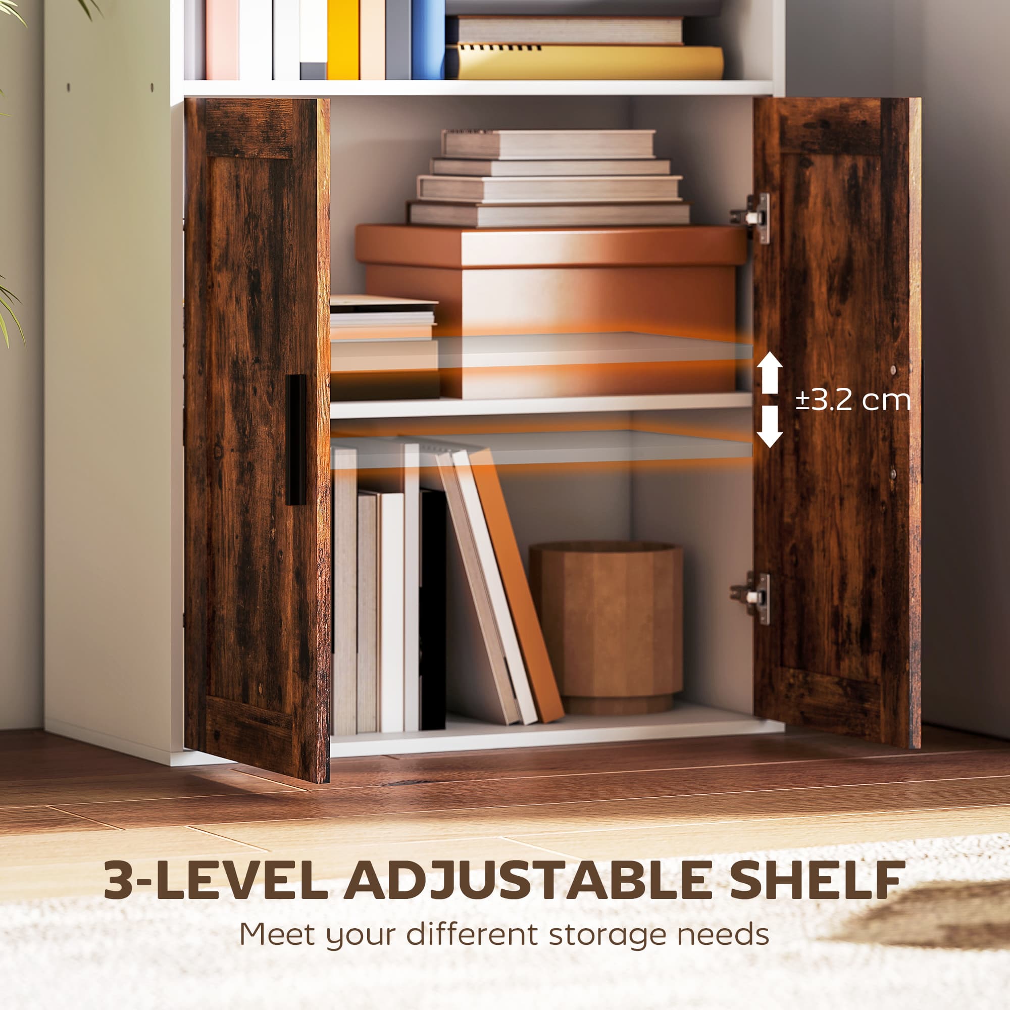 Transform Your Space With This Rustic Brown 5-Tier Bookcase - image 4
