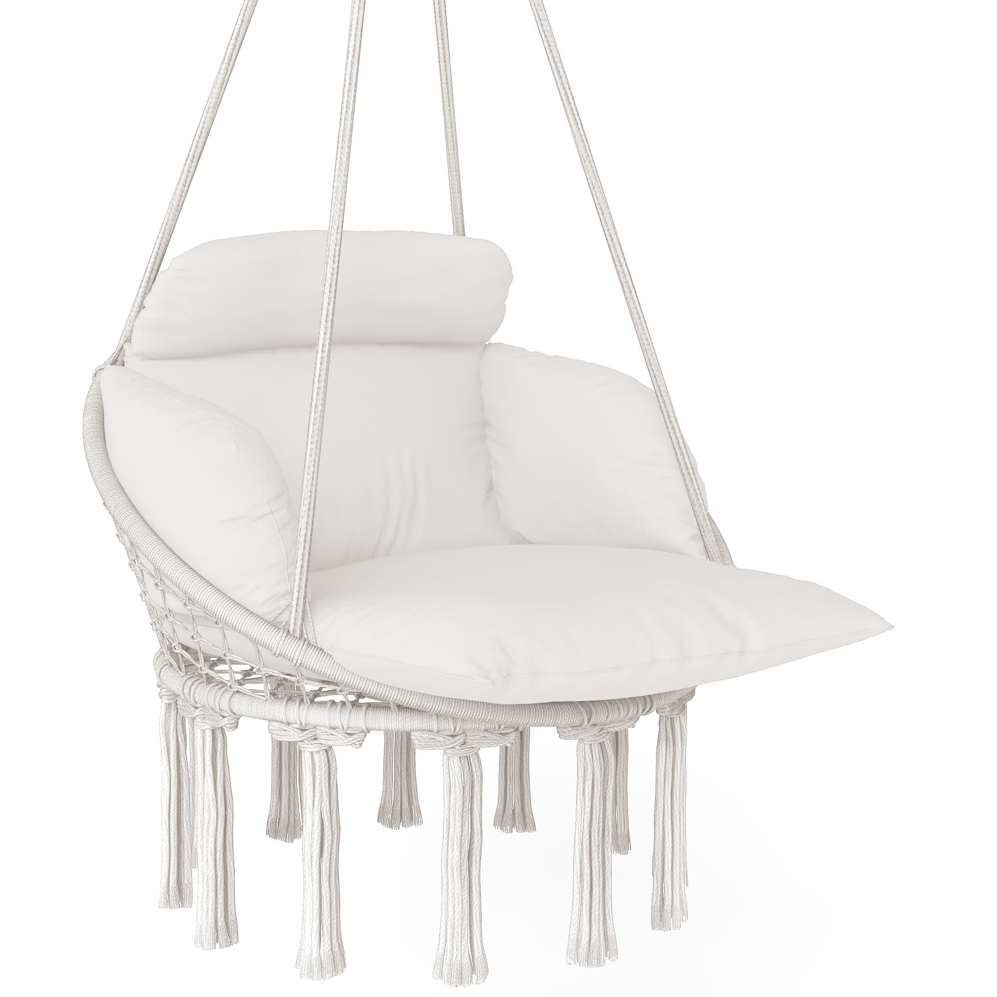Transform Your Space with this Boho Cream Hanging Chair - Cream