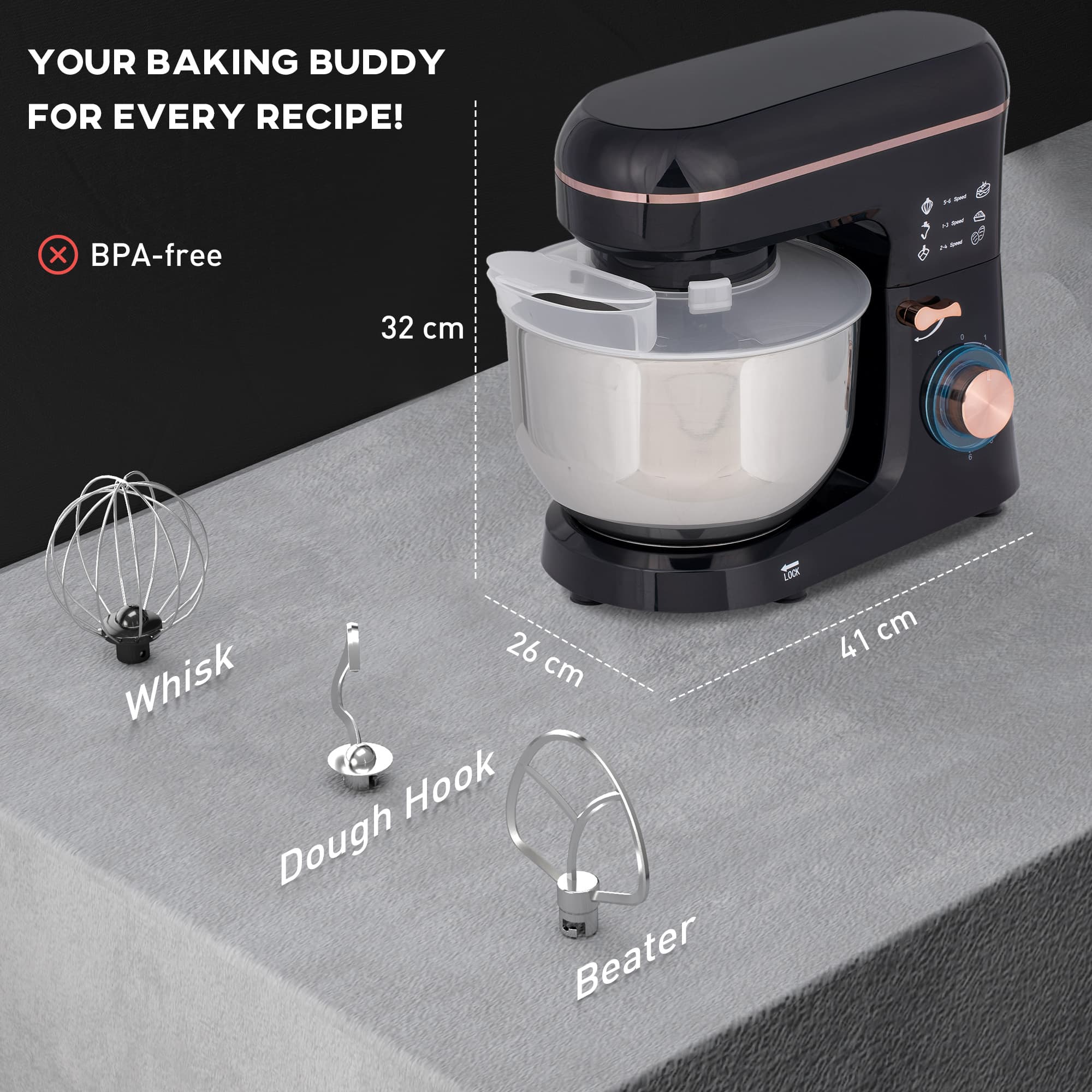 Transform Your Baking with the 1400W 5L Stand Mixer - image 4