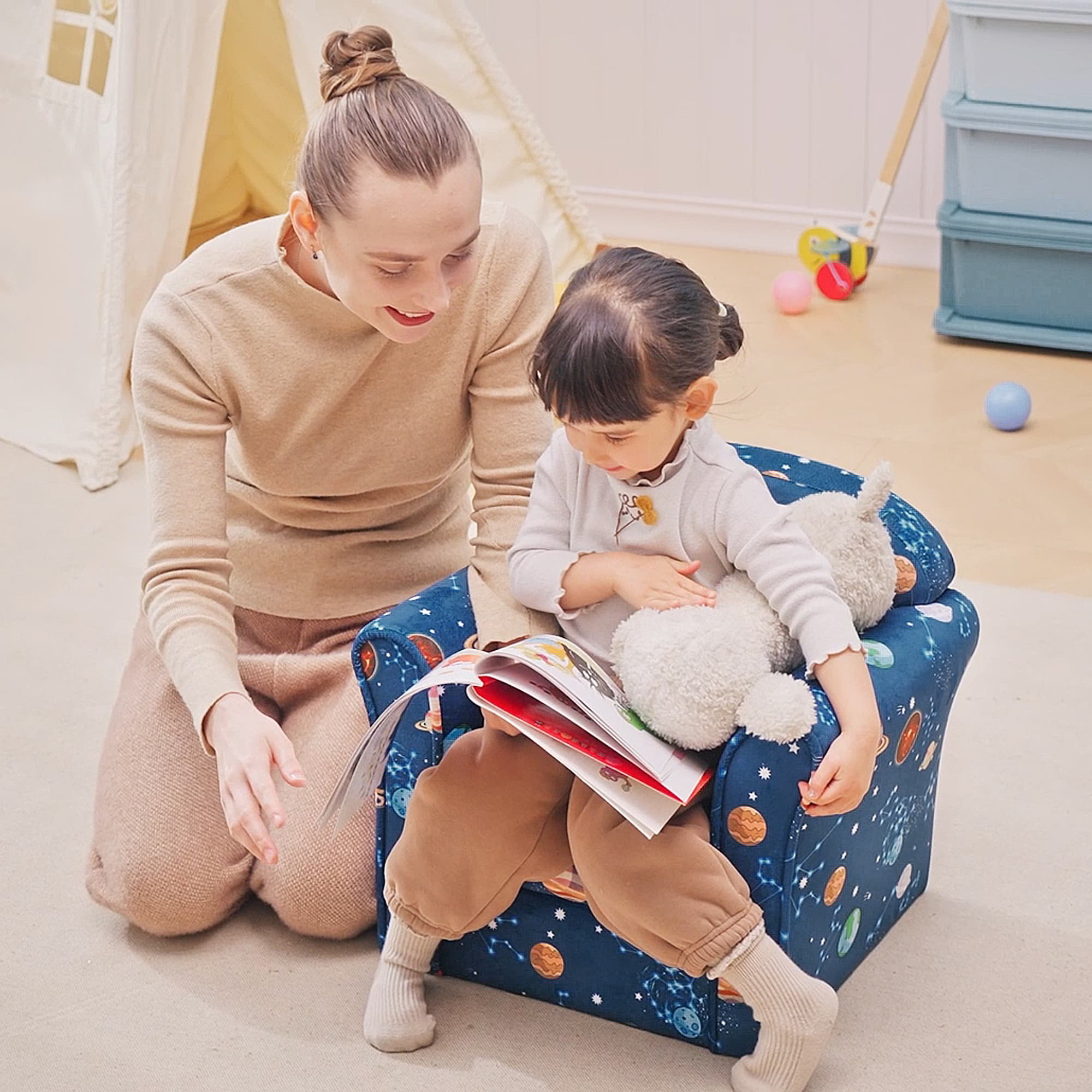 Transform Their Room with this Blue Space Themed Kids Armchair - image 2