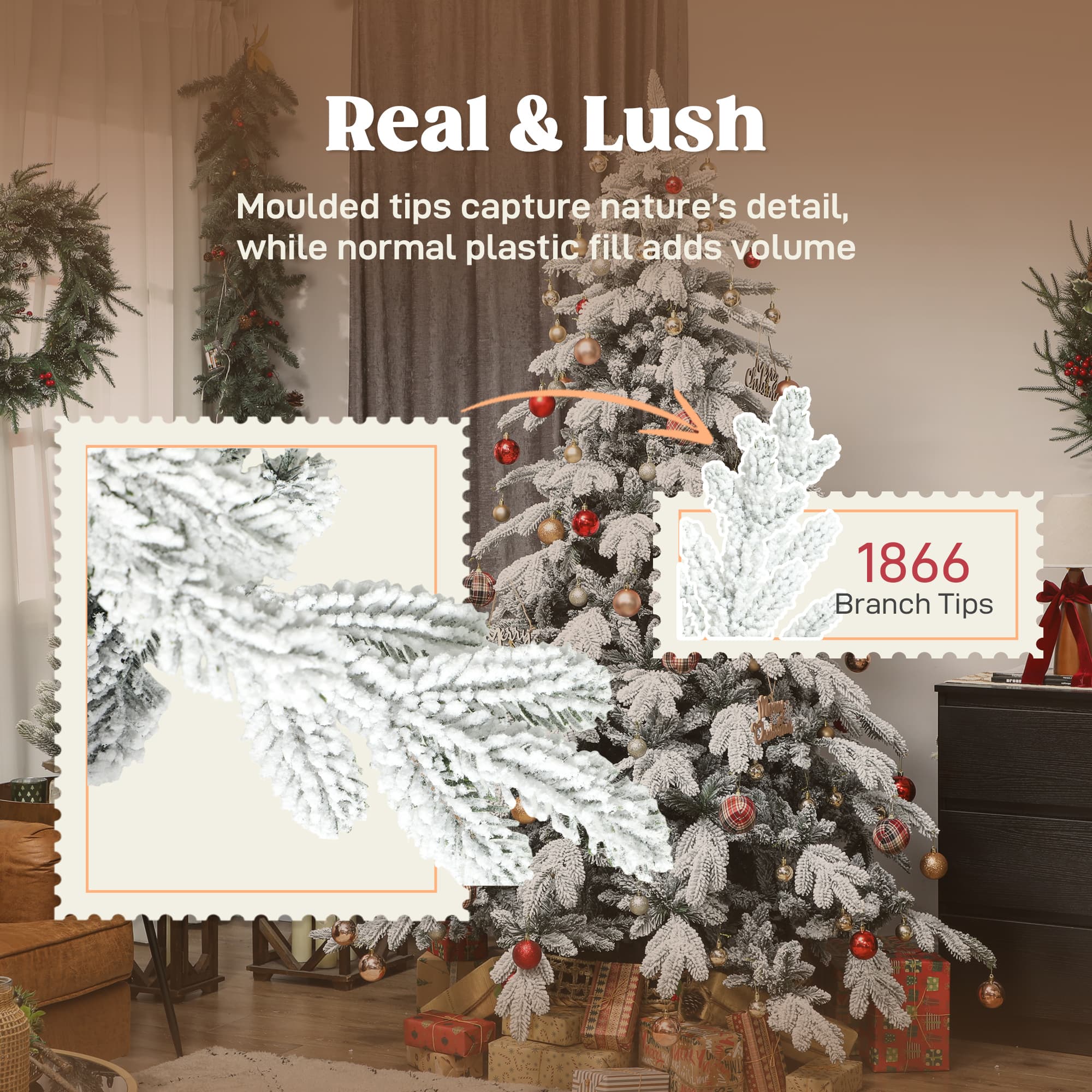7ft Flocked Christmas Tree for a Magical Winter Wonderland - image 4
