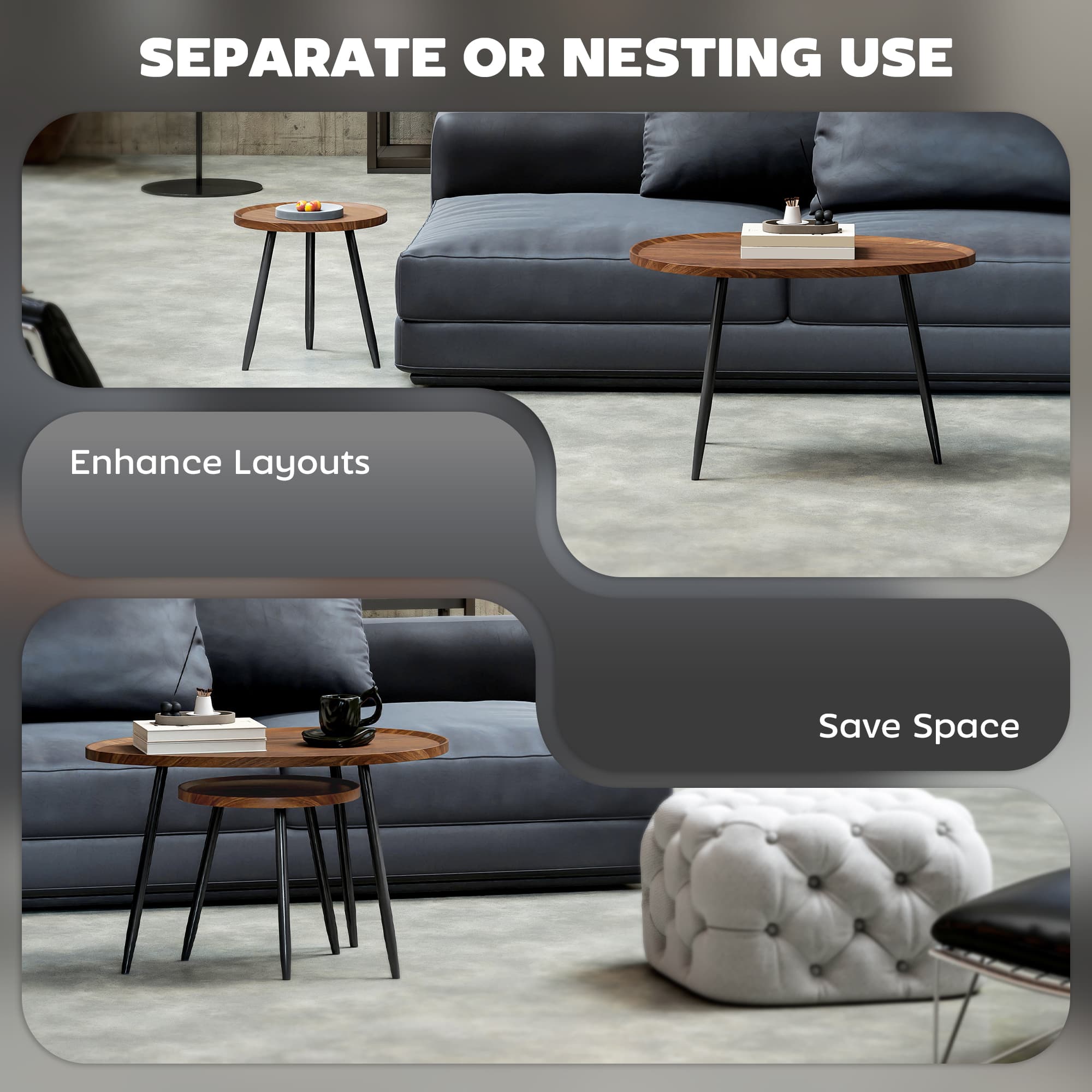 Transform Your Space with this Chestnut Nesting Coffee Table Set - image 1