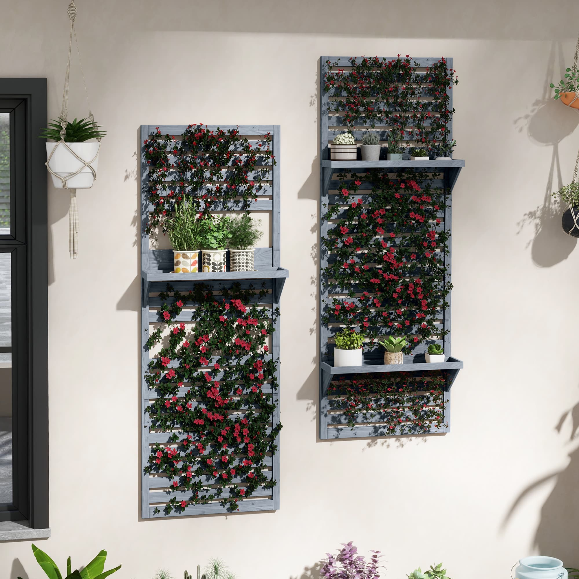 Transform Your Walls With This Grey Wooden Plant Stand Set - image 1