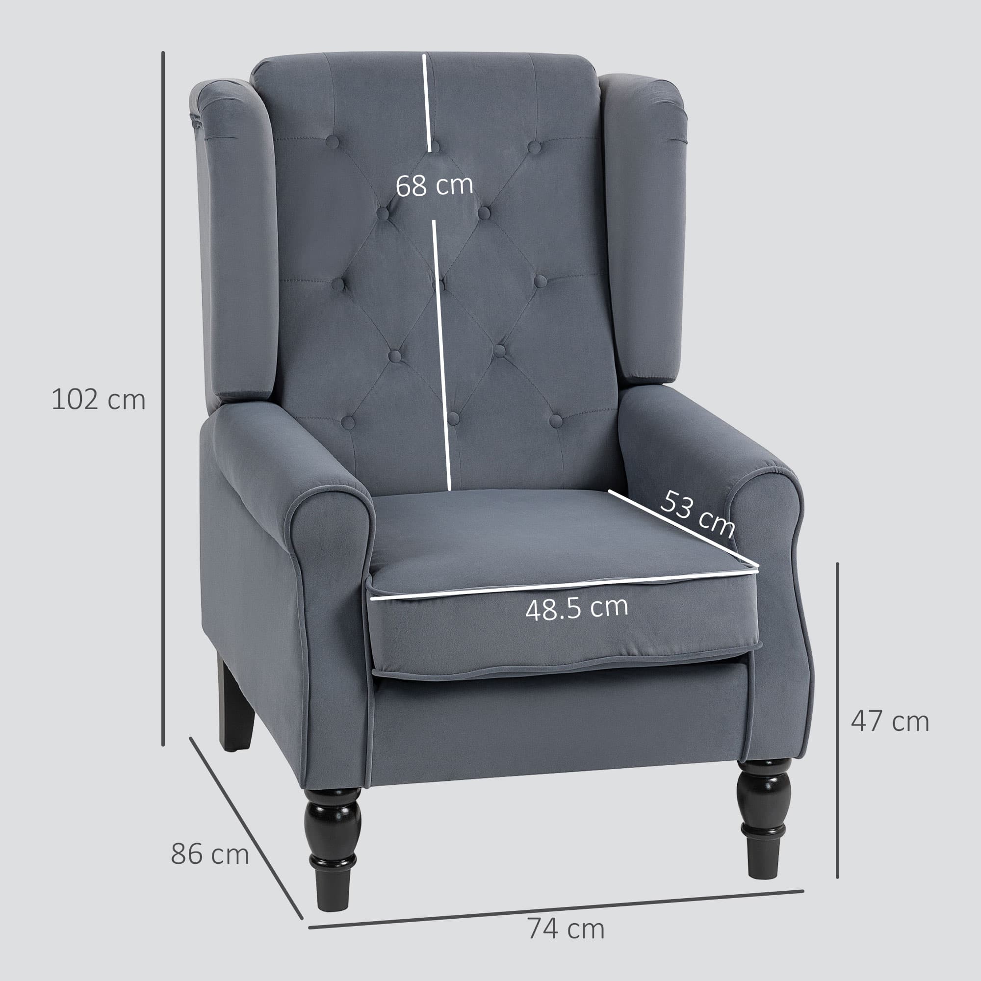 Discover Timeless Comfort: Grey Velvet Wingback Accent Chair - image 3