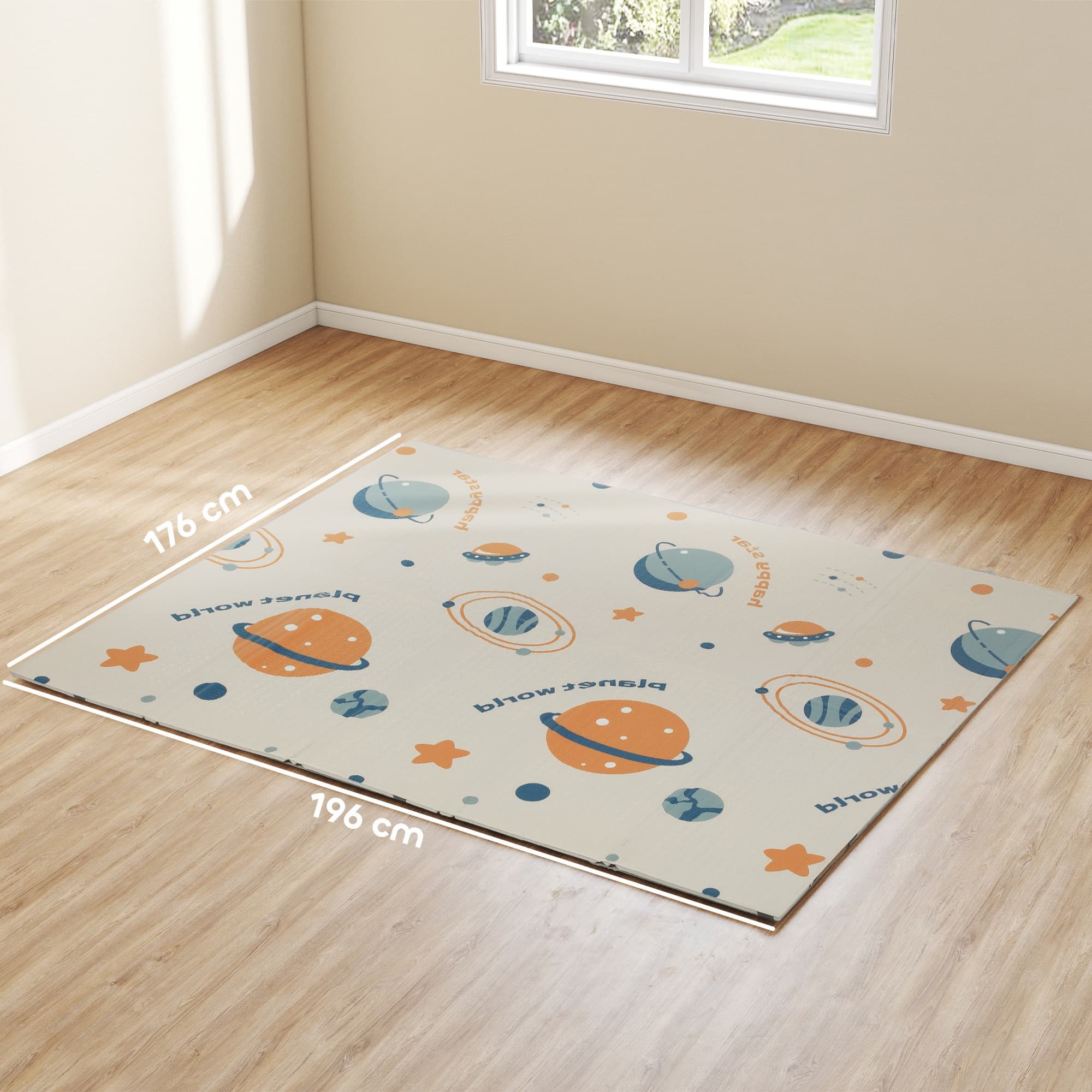 Reversible Foldable Baby Play Mat with Space Print - image 9