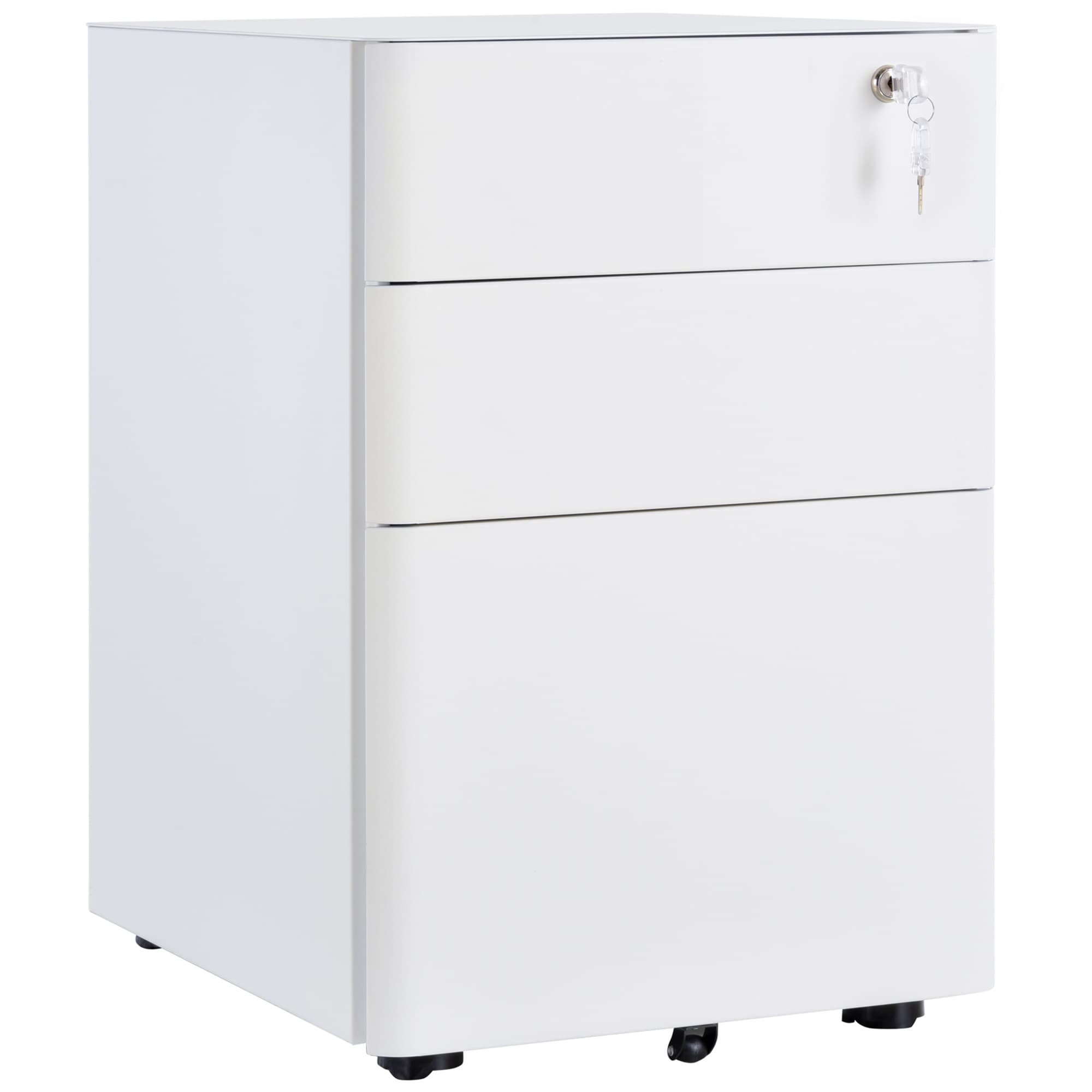 Transform Your Office with this Secure 3-Drawer Filing Cabinet - White