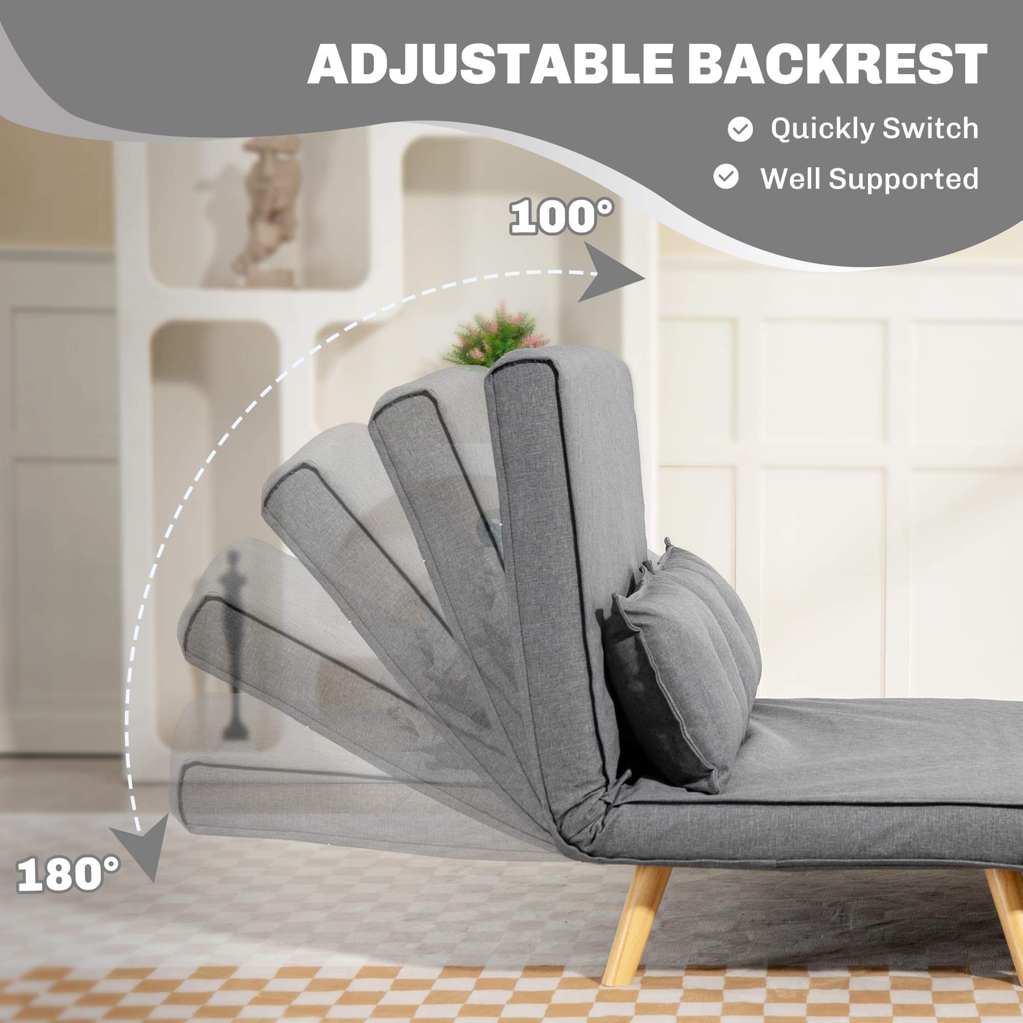 Transform Your Space with this Grey Linen-Look Sofa Bed - image 1