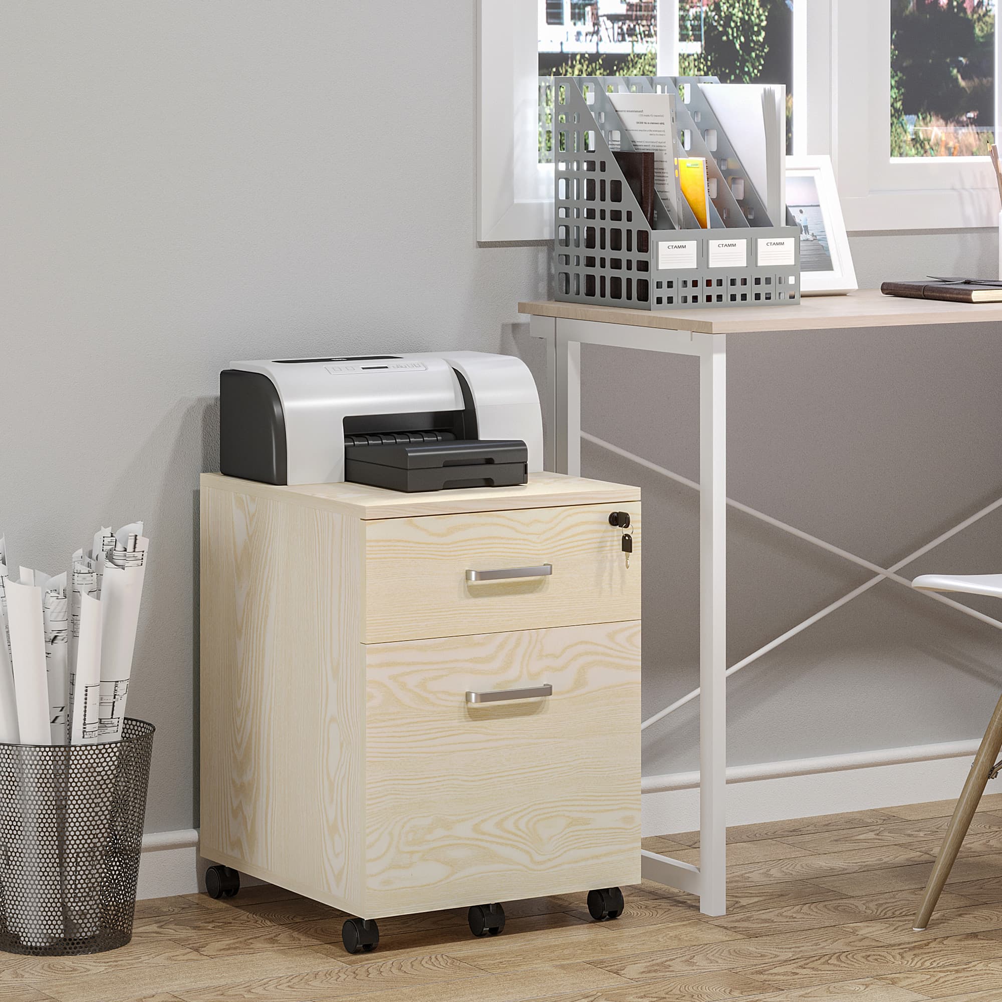 Secure Your Workspace with the Vinsetto Oak Filing Cabinet - image 3