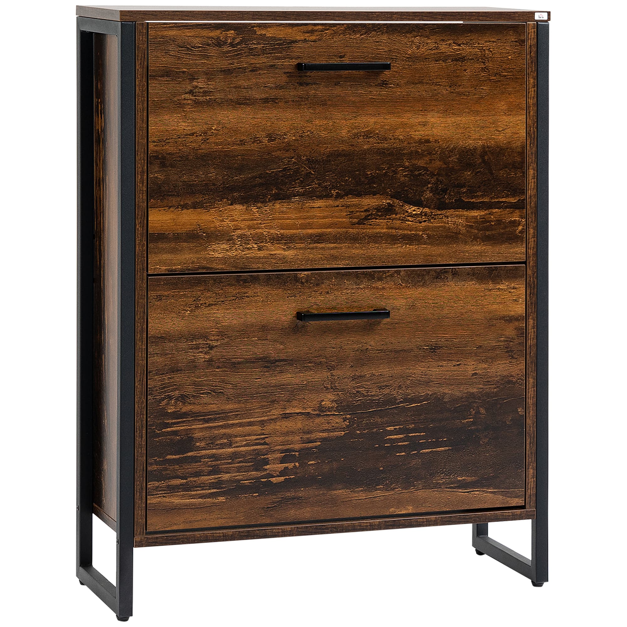 Transform Your Hallway with this 12-Pair Shoe Cabinet - Rustic Brown