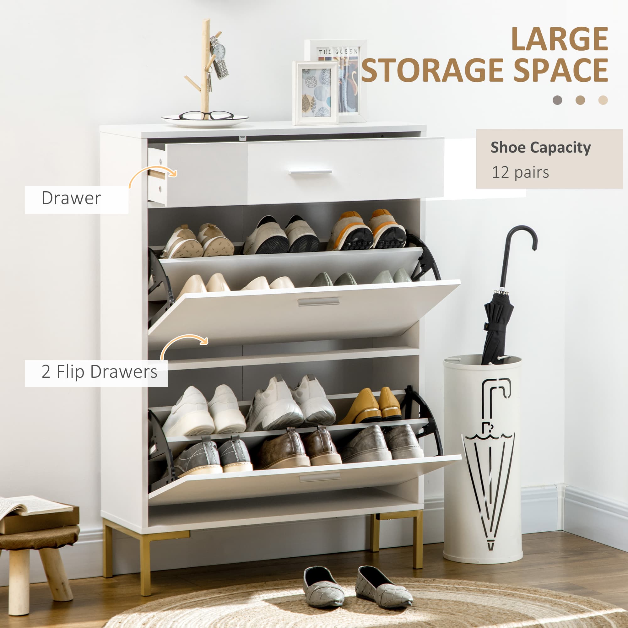 Transform Your Hallway with this Slim White Shoe Cabinet - image 3