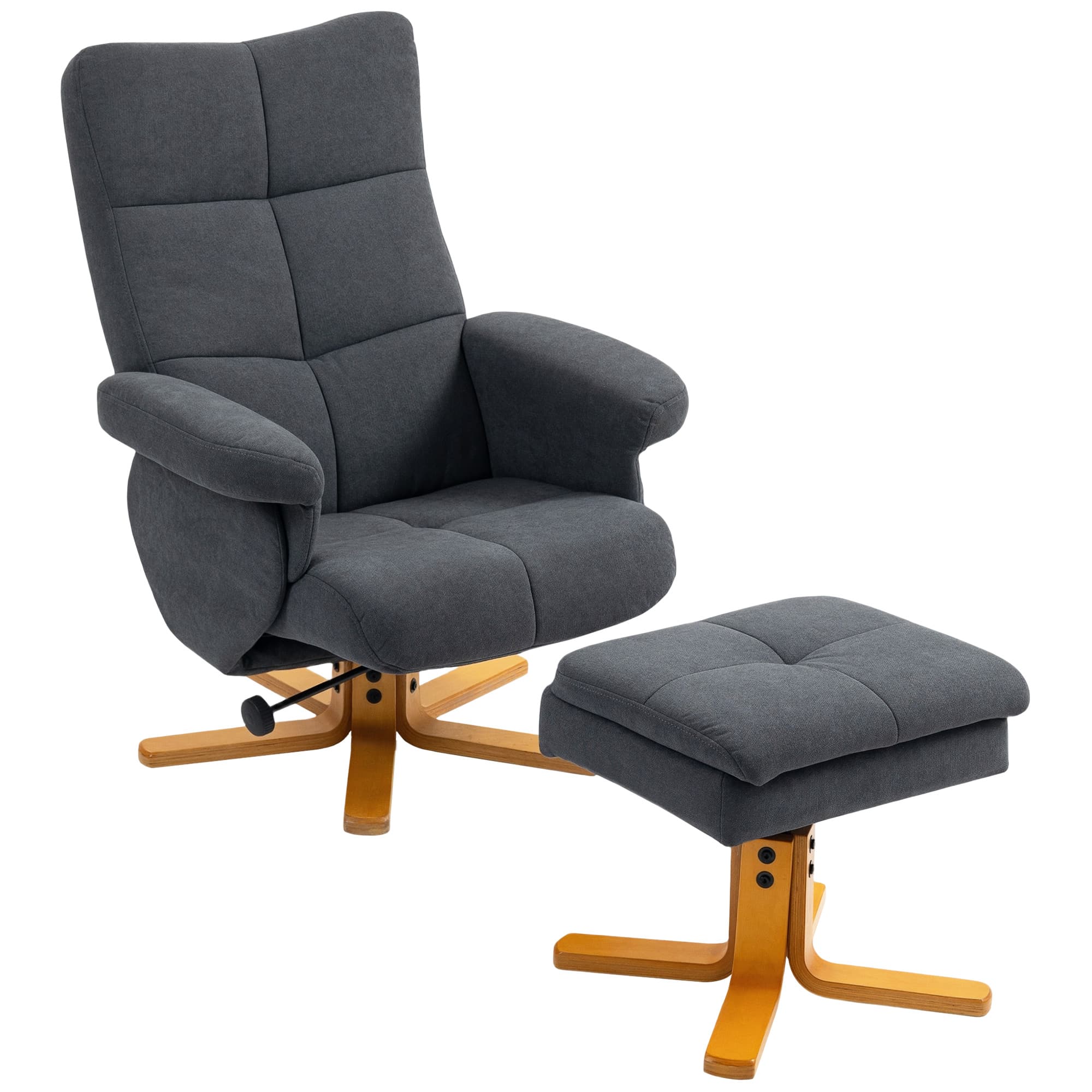 Transform Your Living Room with this Grey Recliner & Ottoman - Grey