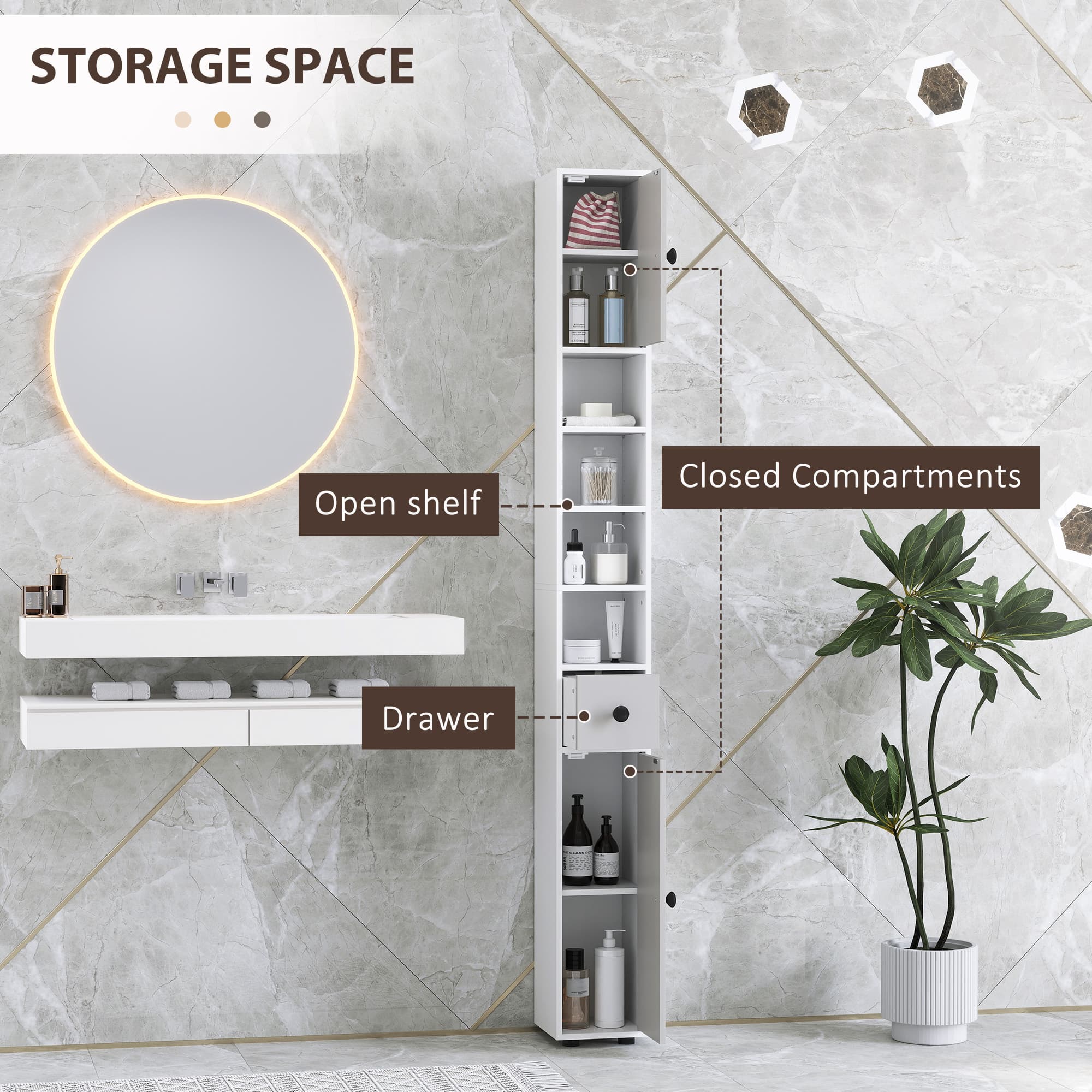 Maximise Space with the Kleankin Slim Light Grey Cabinet - image 4