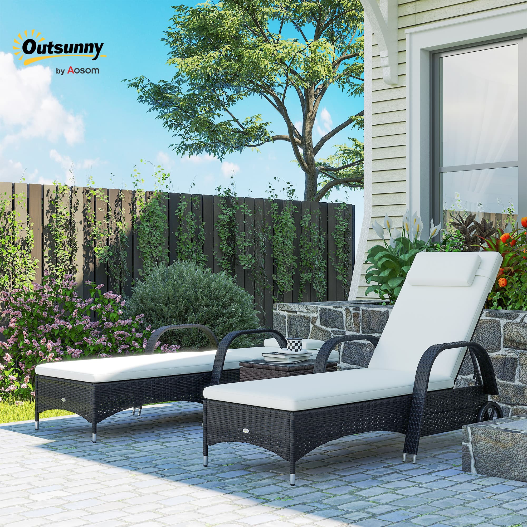 Transform Your Garden with this Black Rattan Lounger Set - image 1