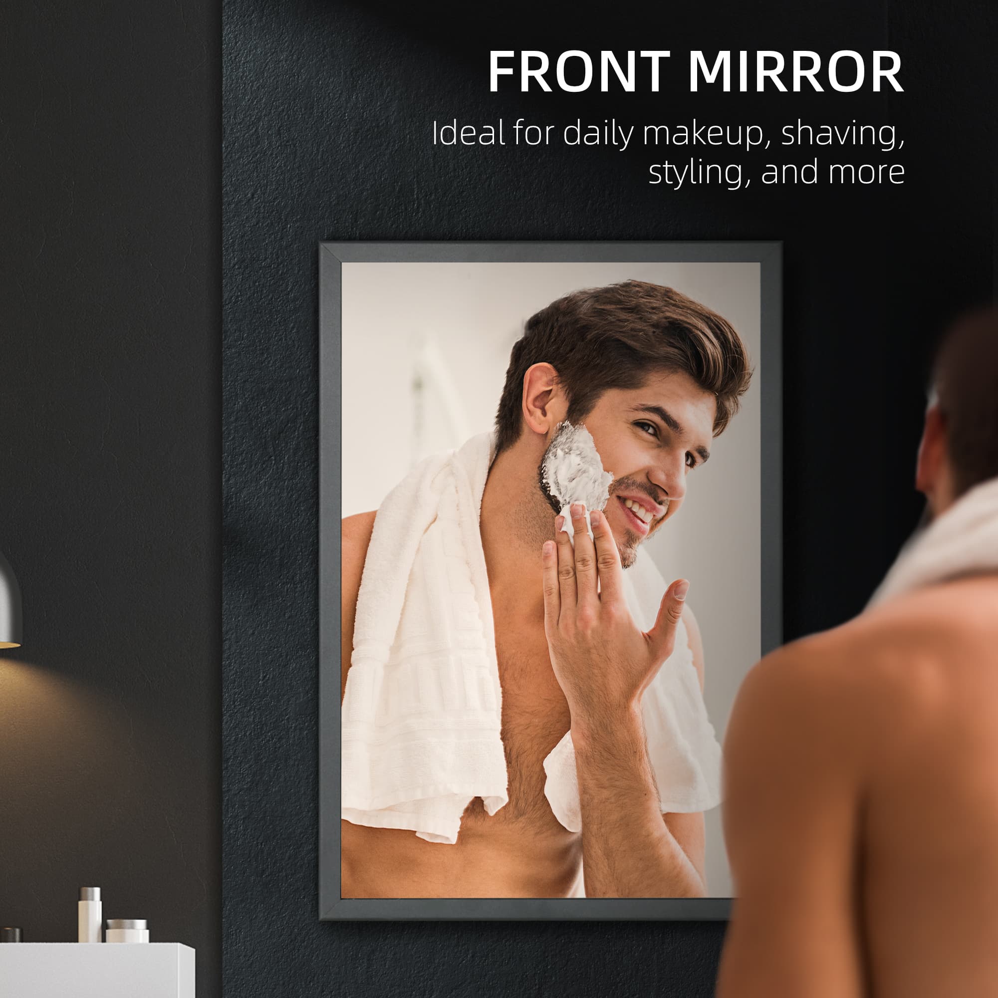 Effortless Storage: Black Wall Mounted Mirror Cabinet - image 4