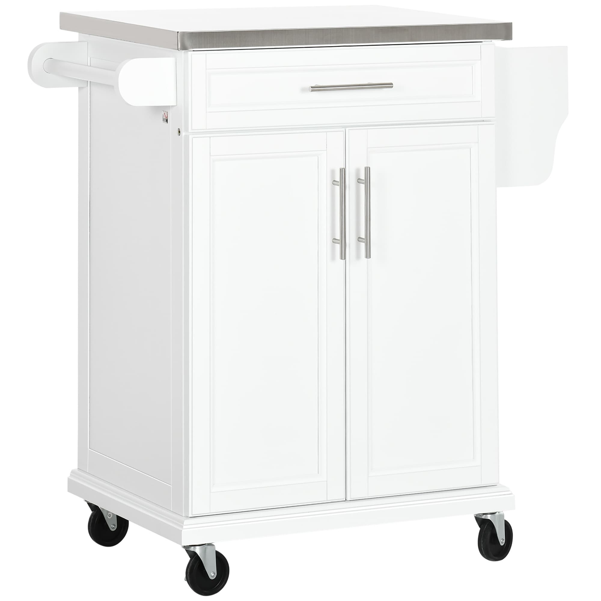 Transform Your Space with this White Mobile Kitchen Island - White