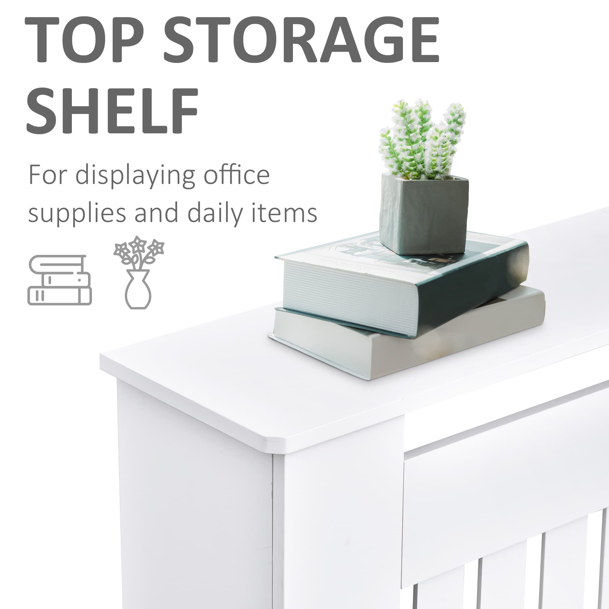 White Slatted Radiator Cover for Large Radiators - image 10