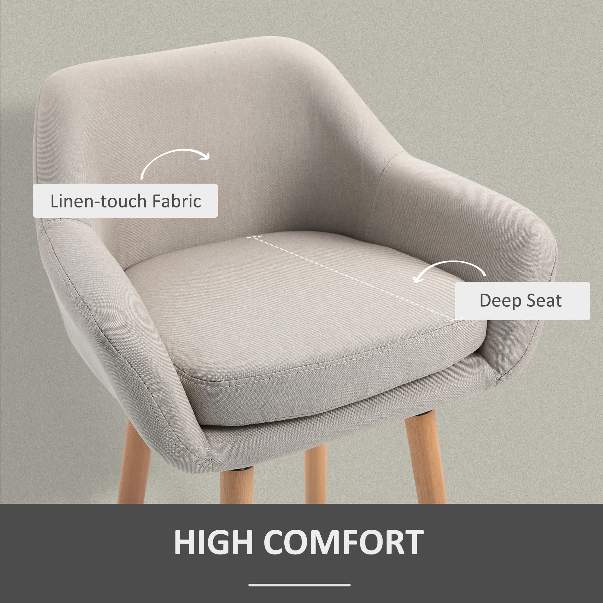 Premium Beige Linen Bar Stools for Effortless Elegance - image 2