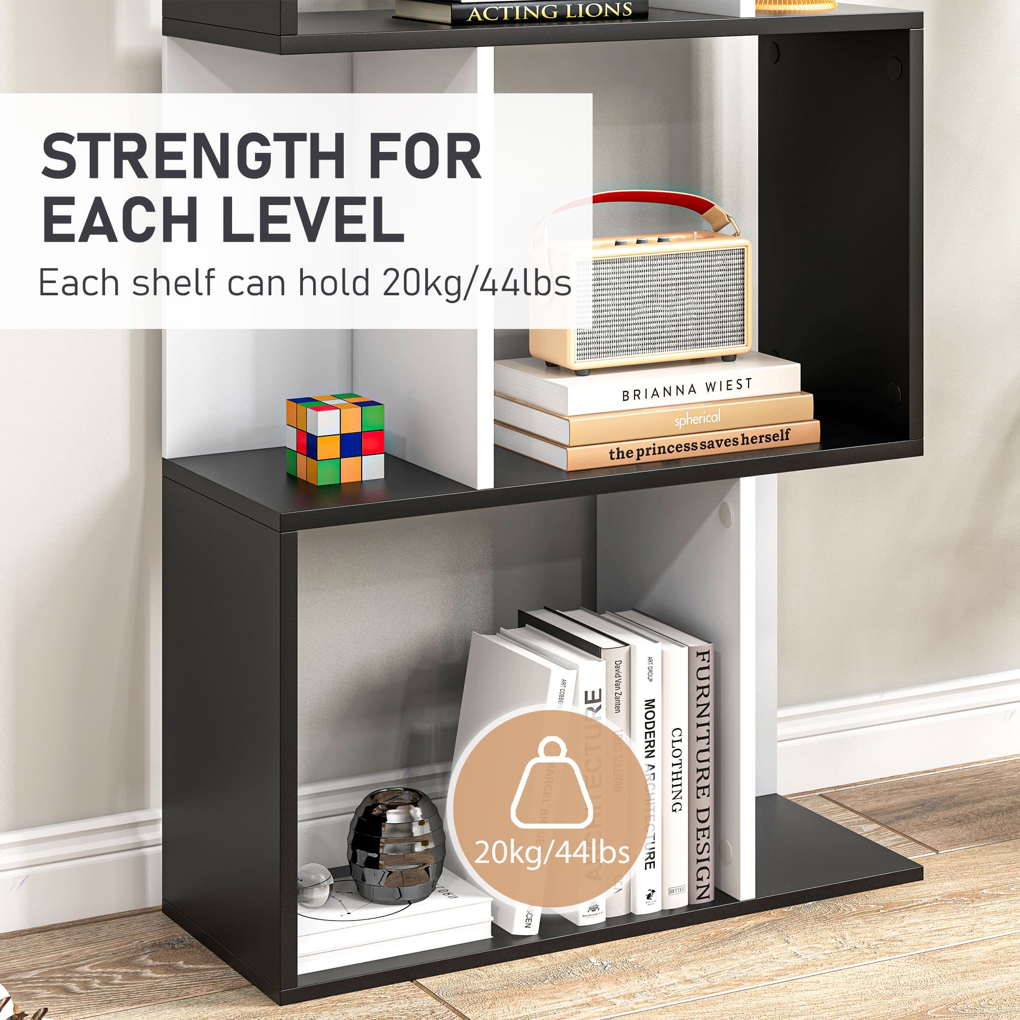 Elevate Your Living Room with this 5-Tier S-Shaped Bookshelf - image 4