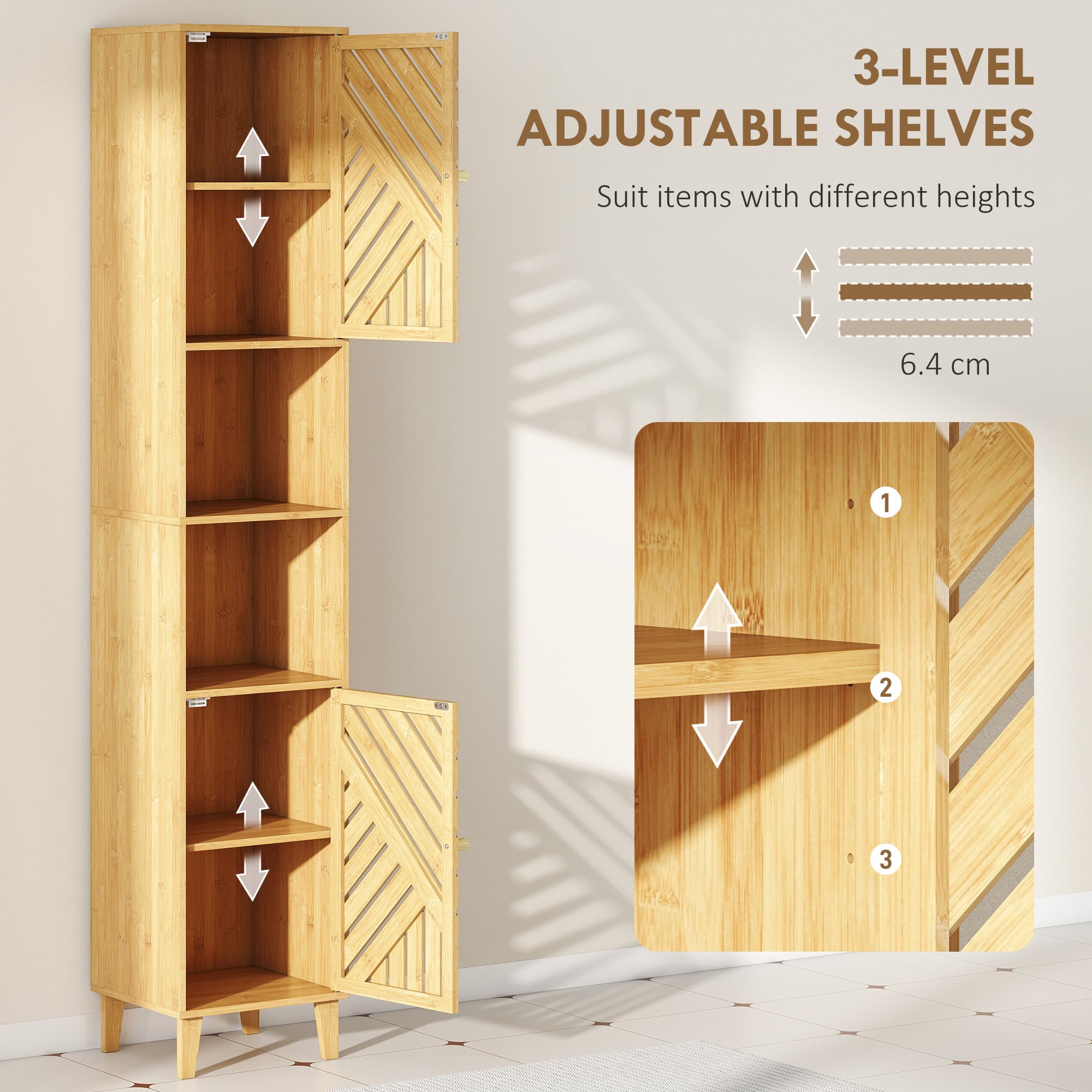 Transform Your Space with this Tall Bamboo Bathroom Cabinet - image 2