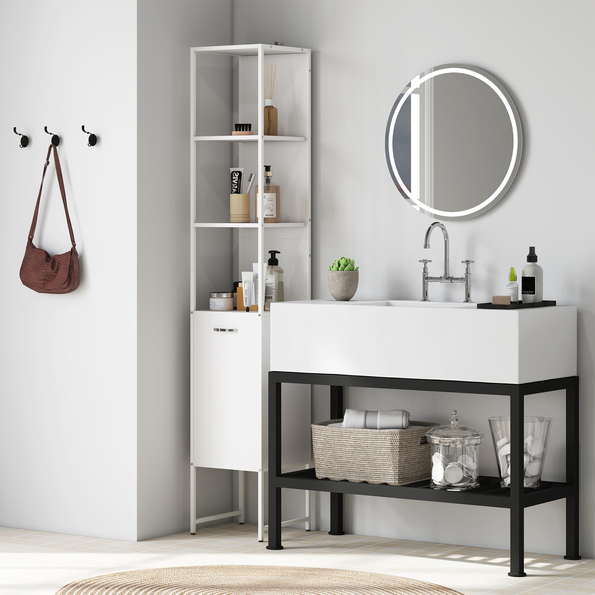 Transform Your Space with this Tall White Bathroom Cabinet - image 5