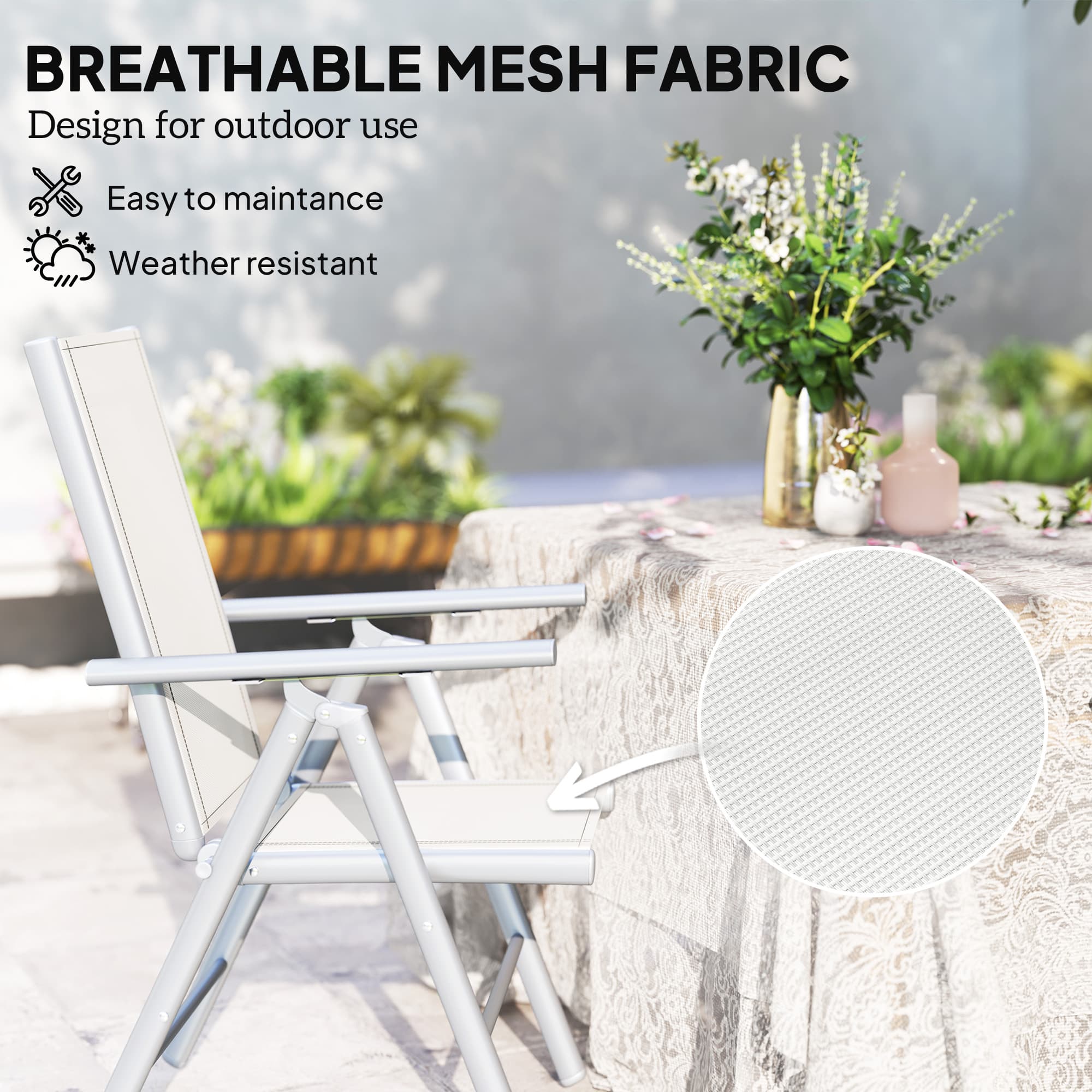 Effortless Comfort with Light Grey Folding Garden Chairs - image 2