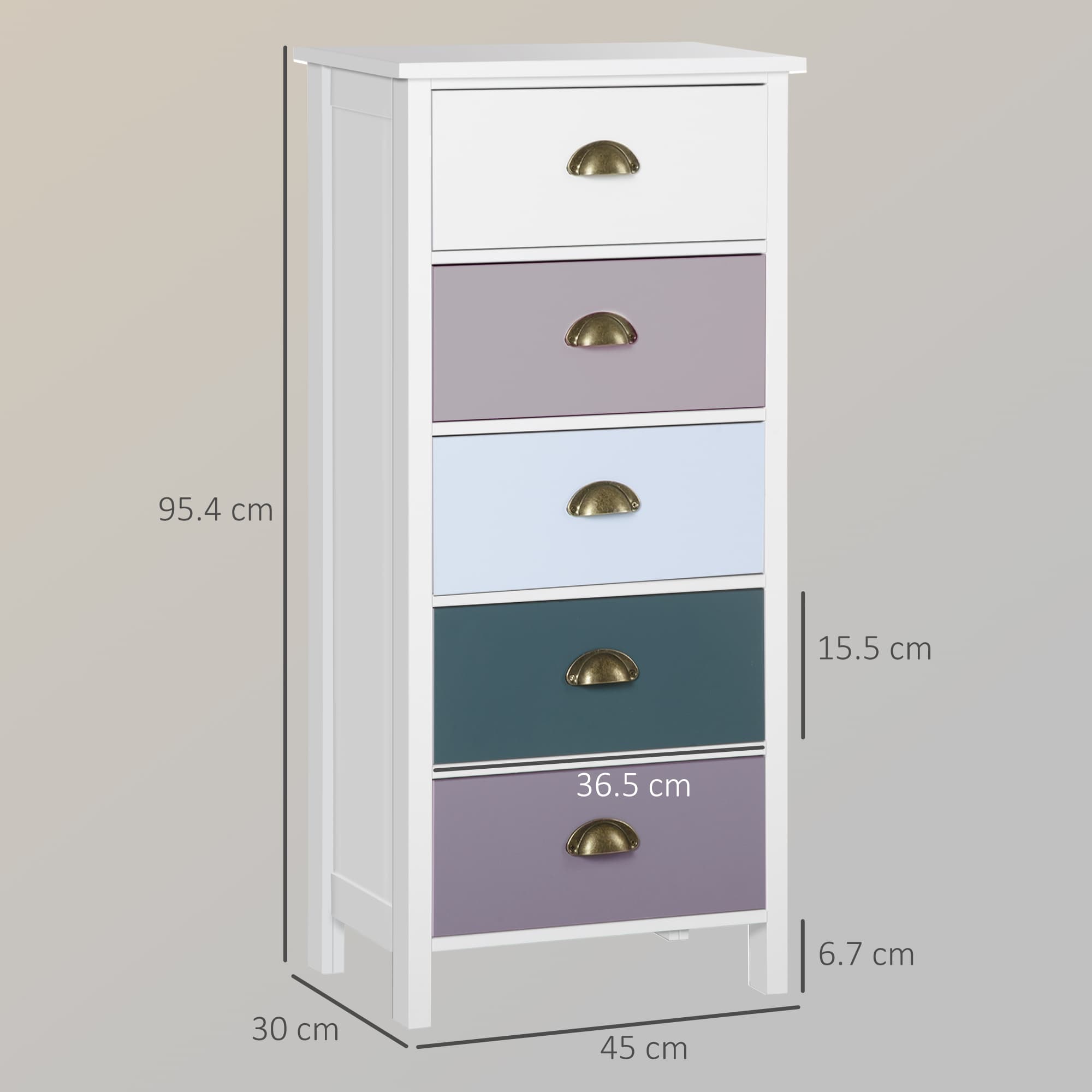 Effortless Storage: Slim 5-Drawer Blue Tallboy Chest - image 4