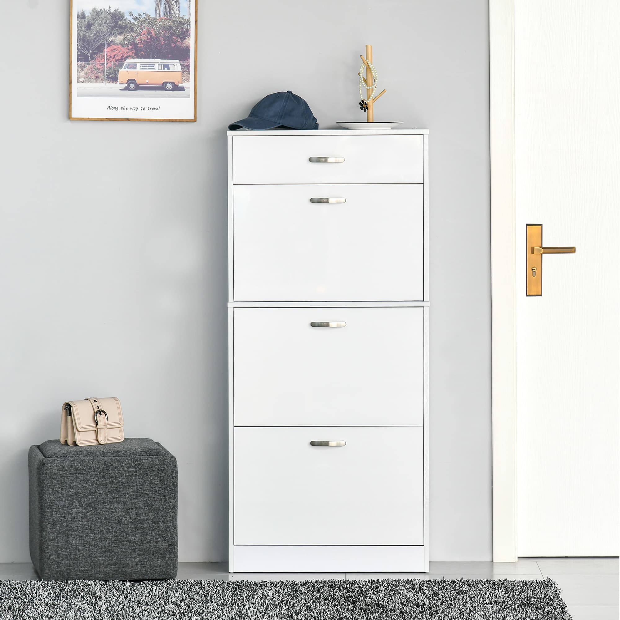 Transform Your Hallway with this 18-Pair White Shoe Cabinet - image 4