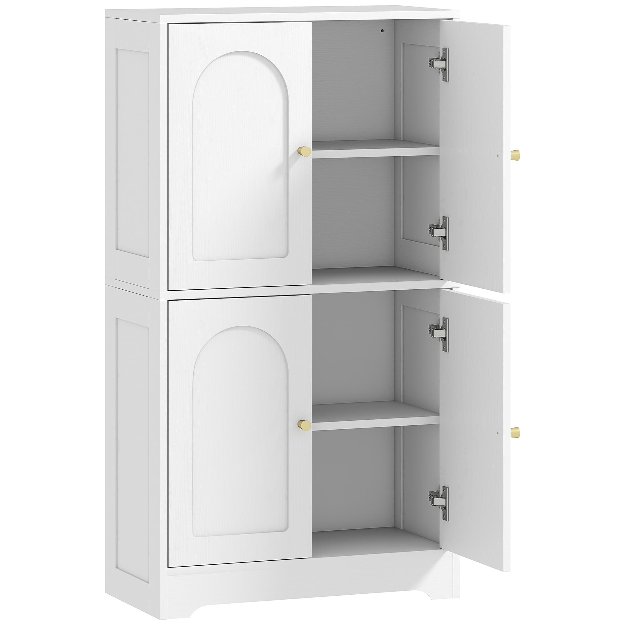 Transform Your Space With This Elegant 4-Door Storage Cabinet - White