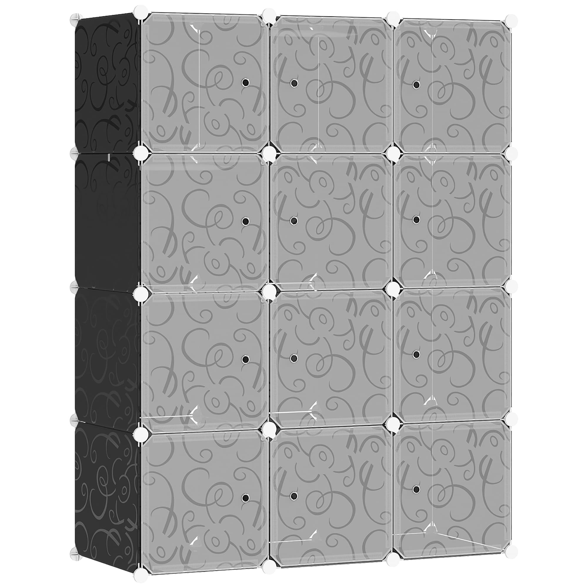 Modular 12-Cube Wardrobe with Hanging Rails for Space-Saving Storage - image 6