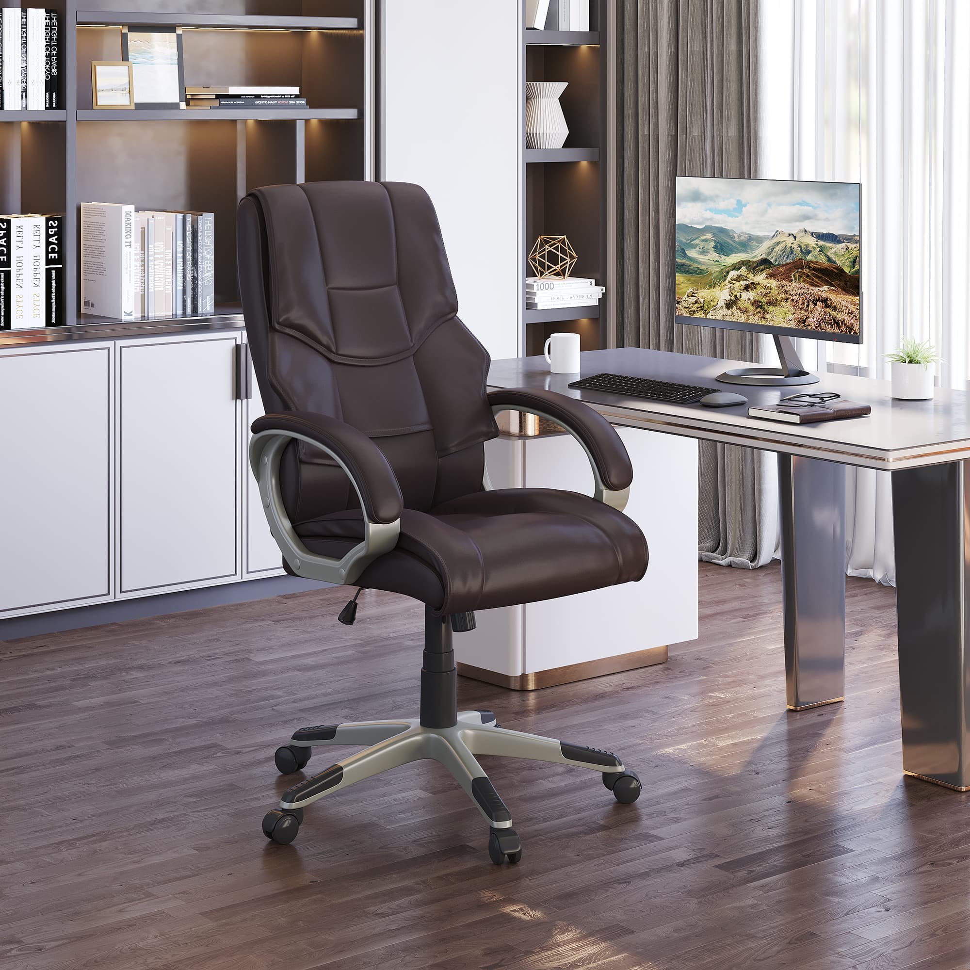 Transform Your Workspace with this Premium Brown Office Chair - image 5