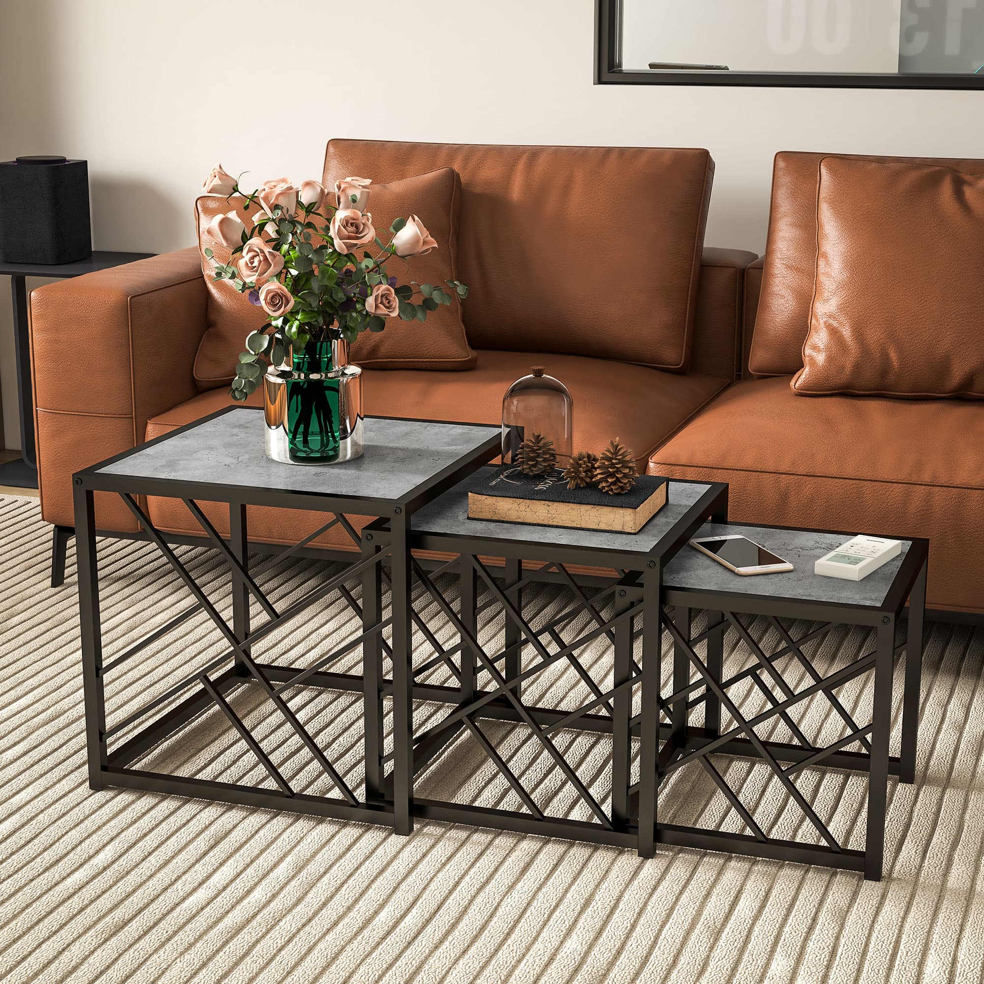 Transform Your Space With This Set of 3 Grey Nesting Tables - image 3