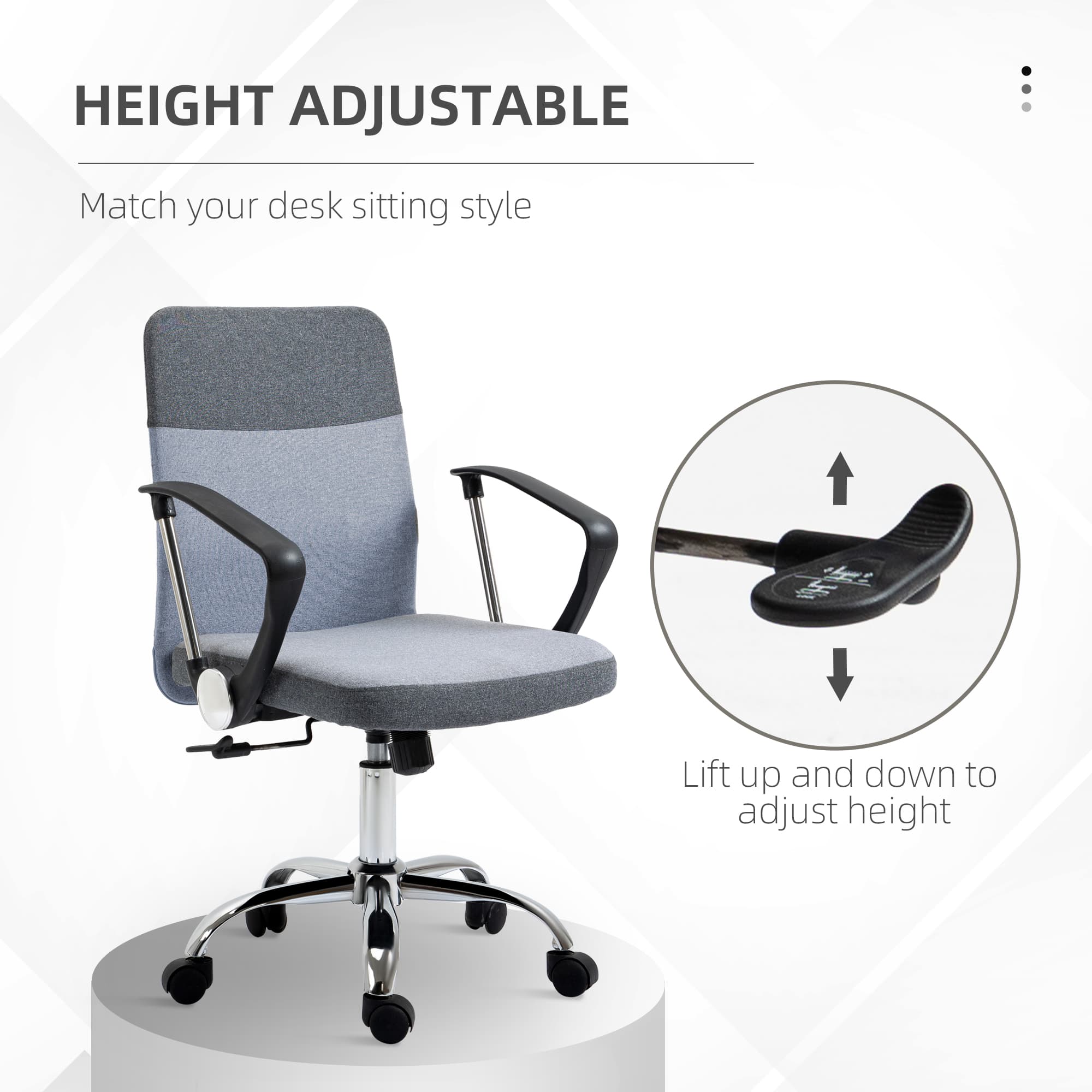 Transform Your Workspace with this Grey Linen Office Chair - image 2