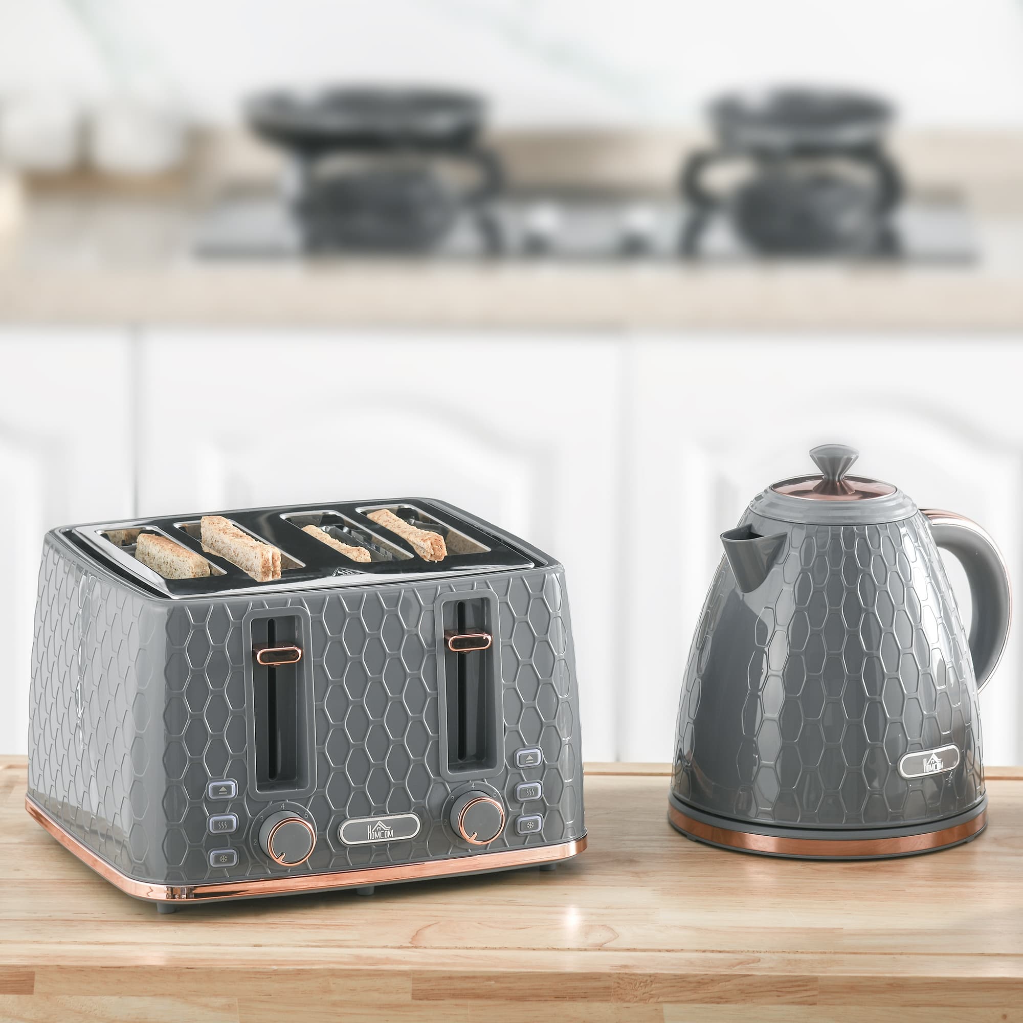 Transform Your Mornings with this Grey Honeycomb Breakfast Set - image 4