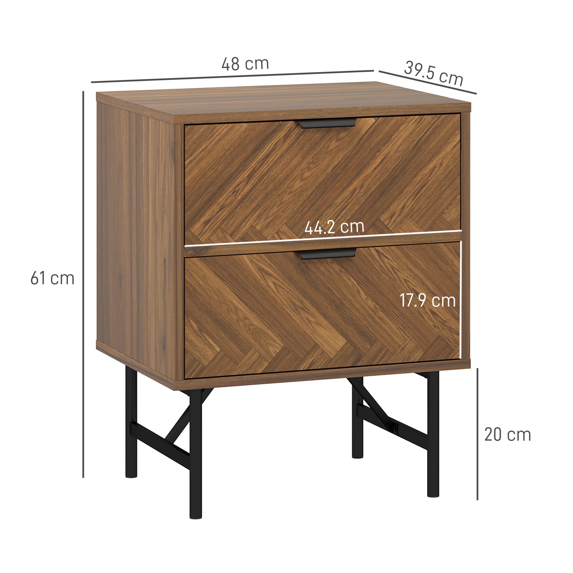Transform Your Bedroom with Walnut Herringbone Bedside Tables - image 1