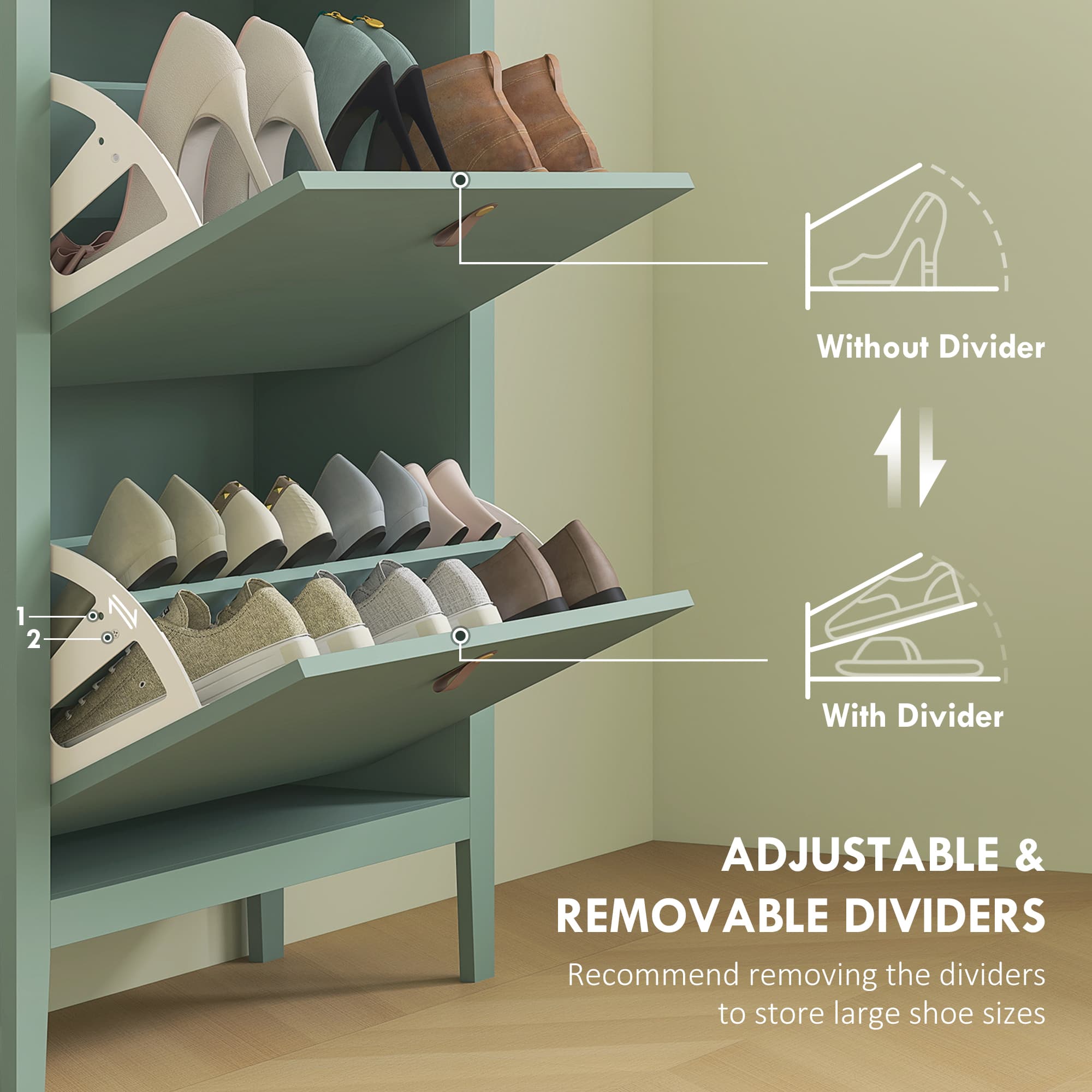 Transform Your Hallway with this Slim Green Shoe Cabinet - image 5