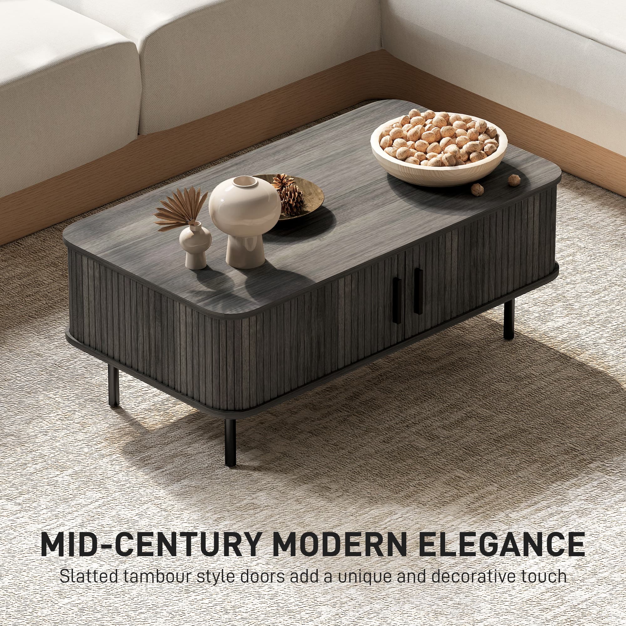 Grey Wood-Effect Coffee Table with Clever Sliding Storage - image 5